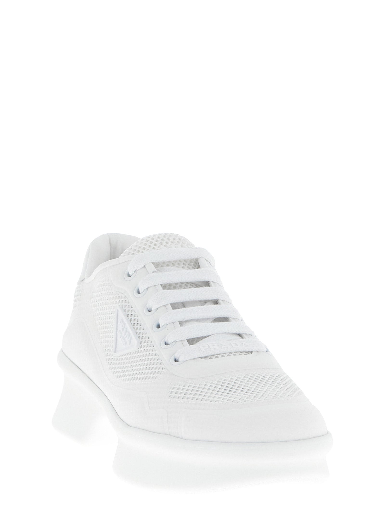 Prada White Polyester Athletic Sneakers