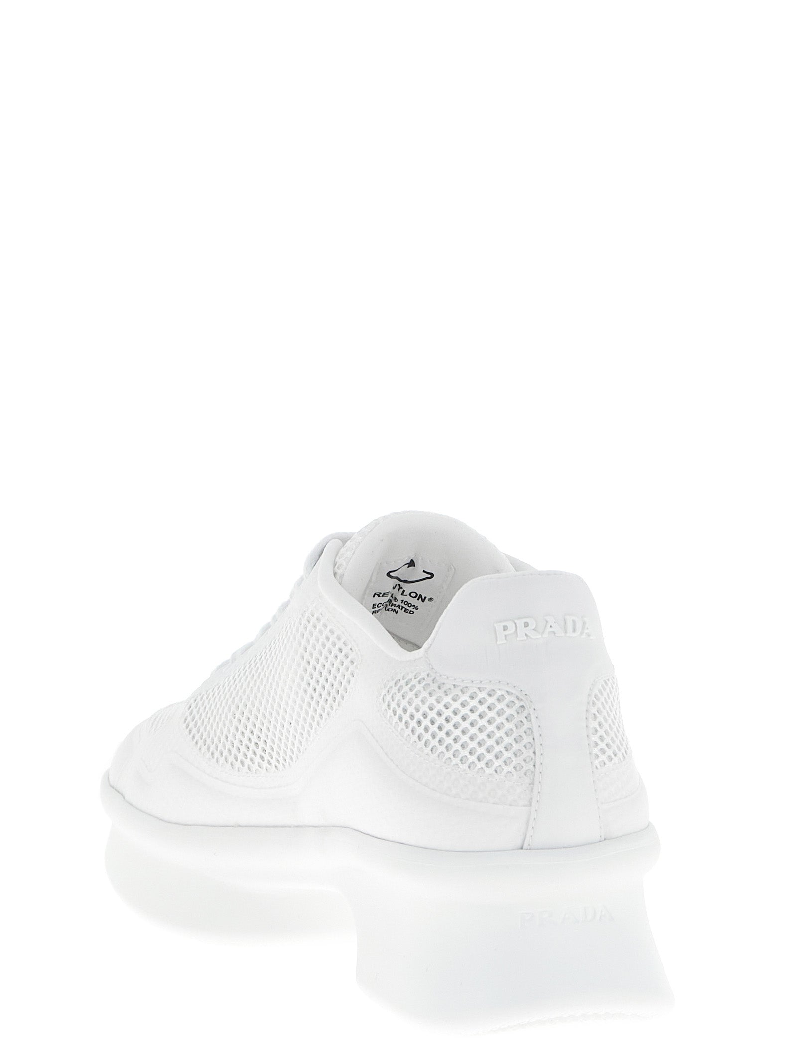 Prada White Polyester Athletic Sneakers