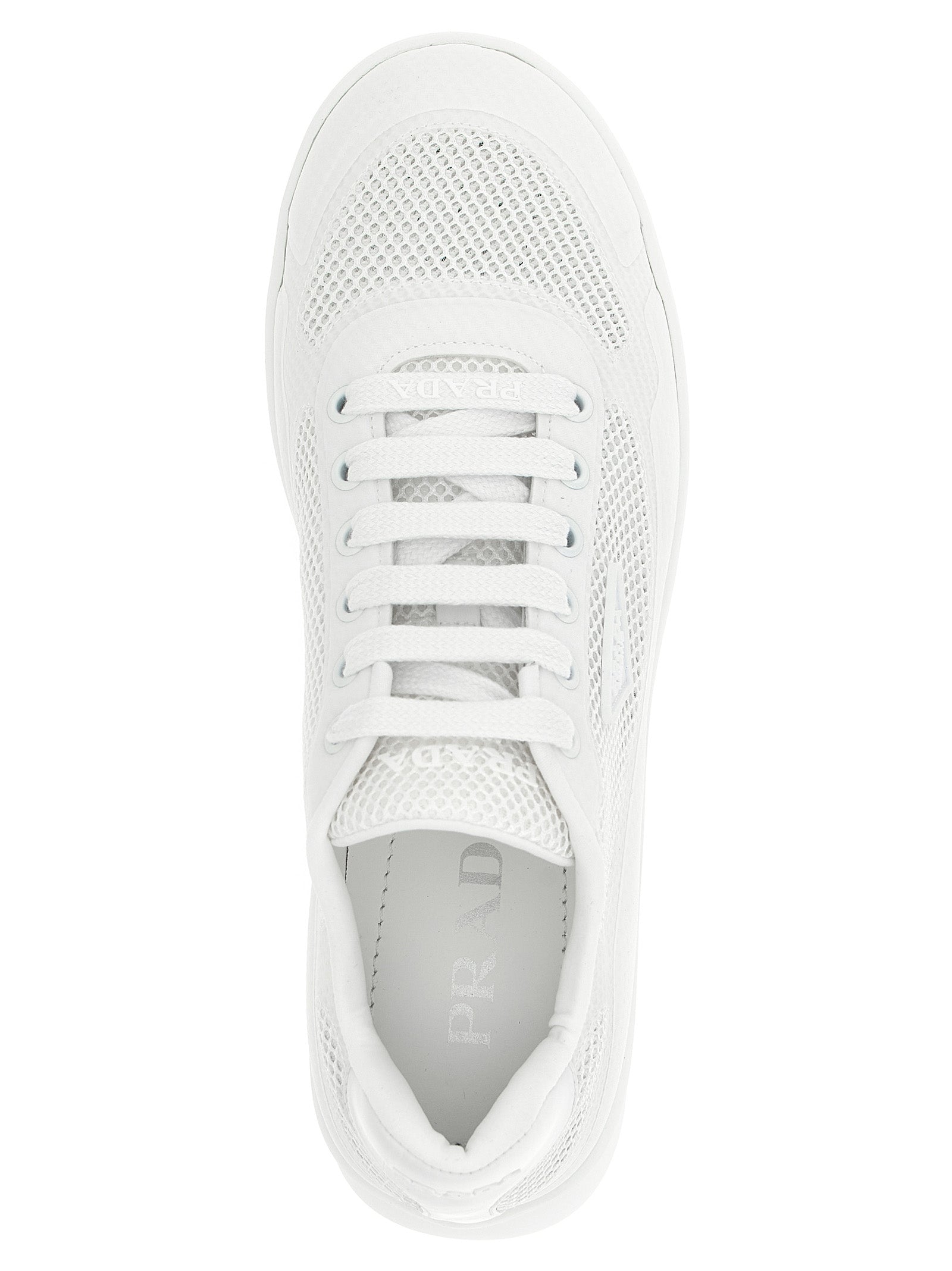 Prada White Polyester Athletic Sneakers