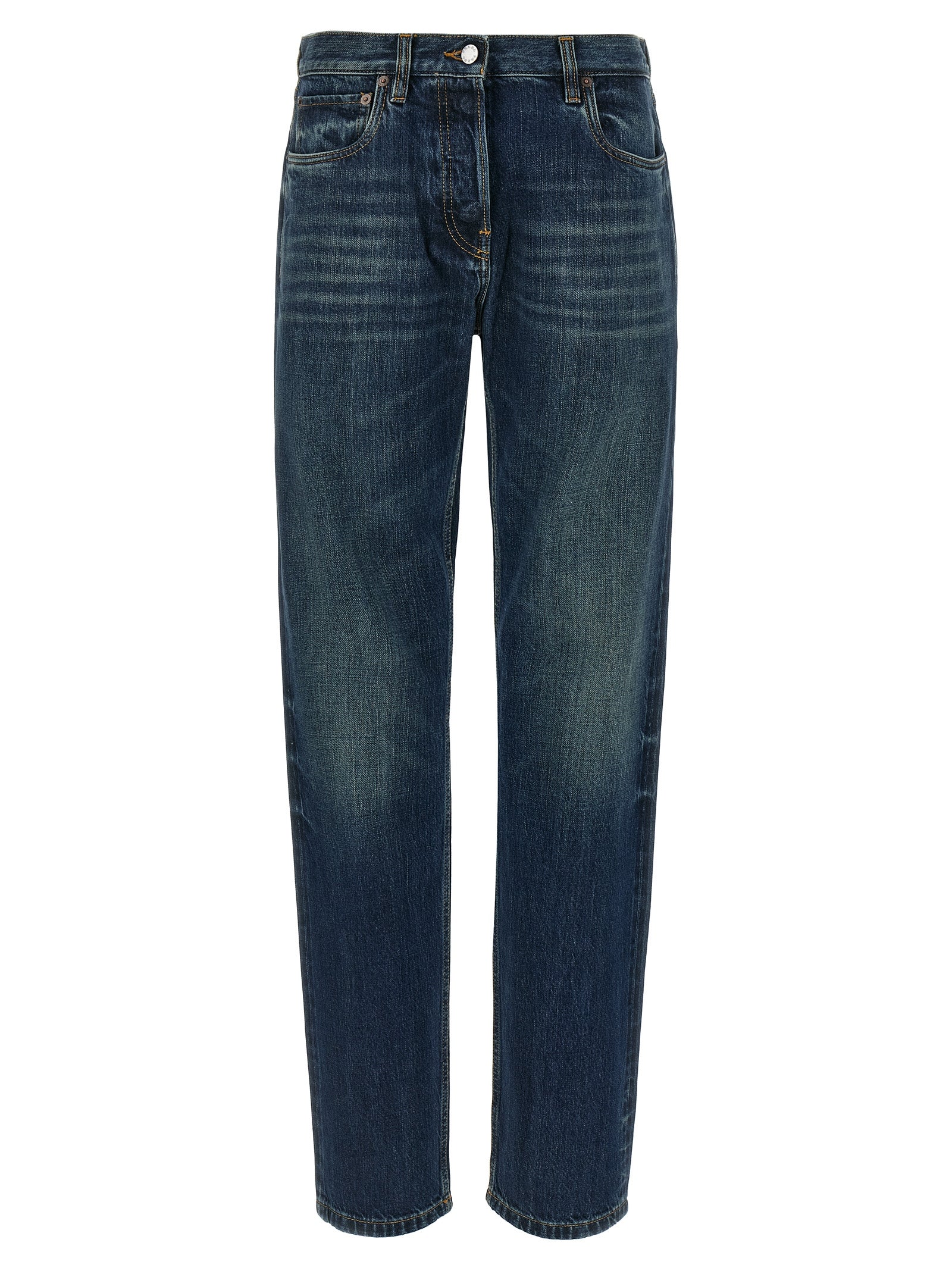 Prada Blue Cotton Straight-Leg Jeans