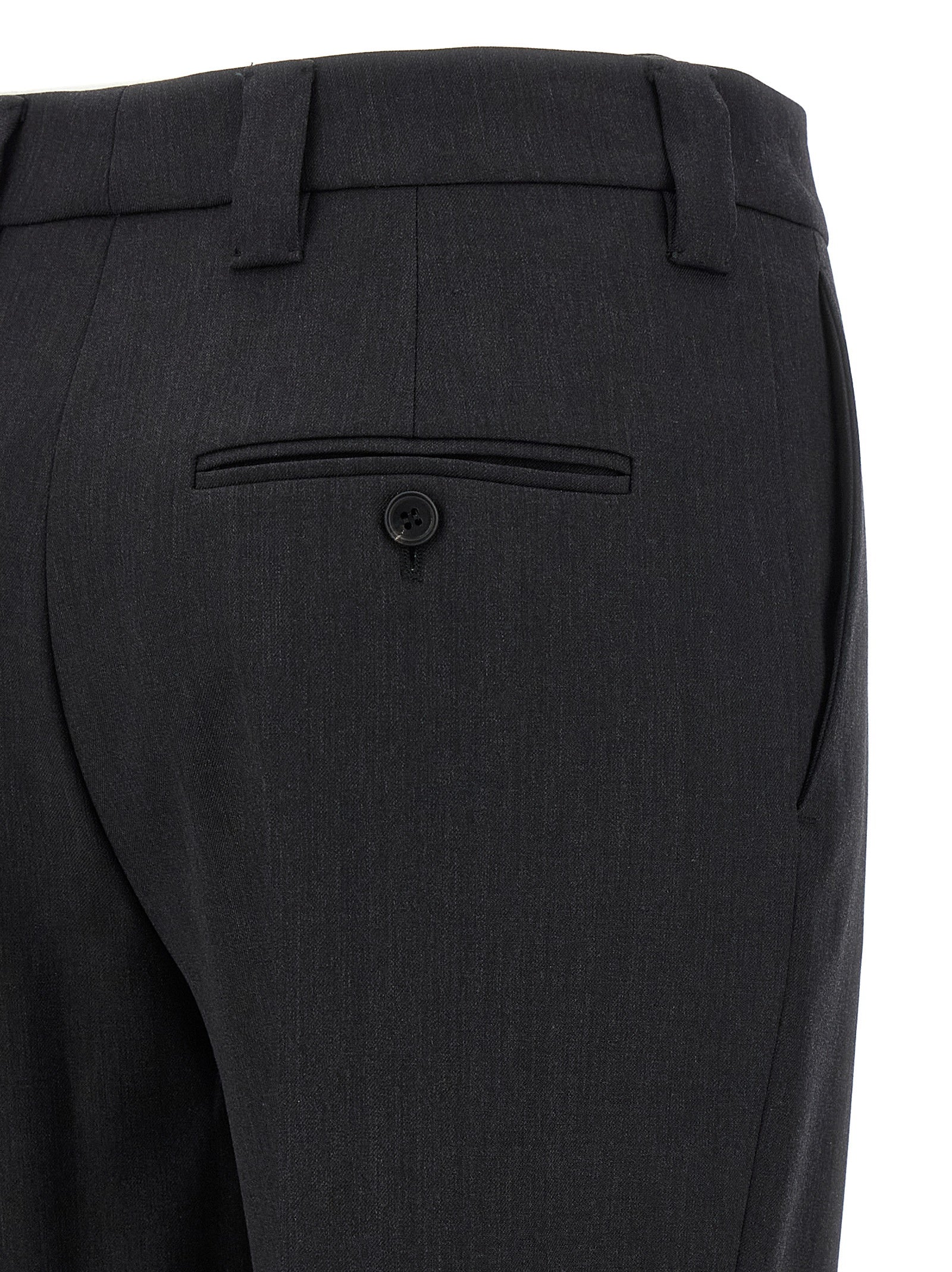 Prada Gray Virgin Wool Dress Pants