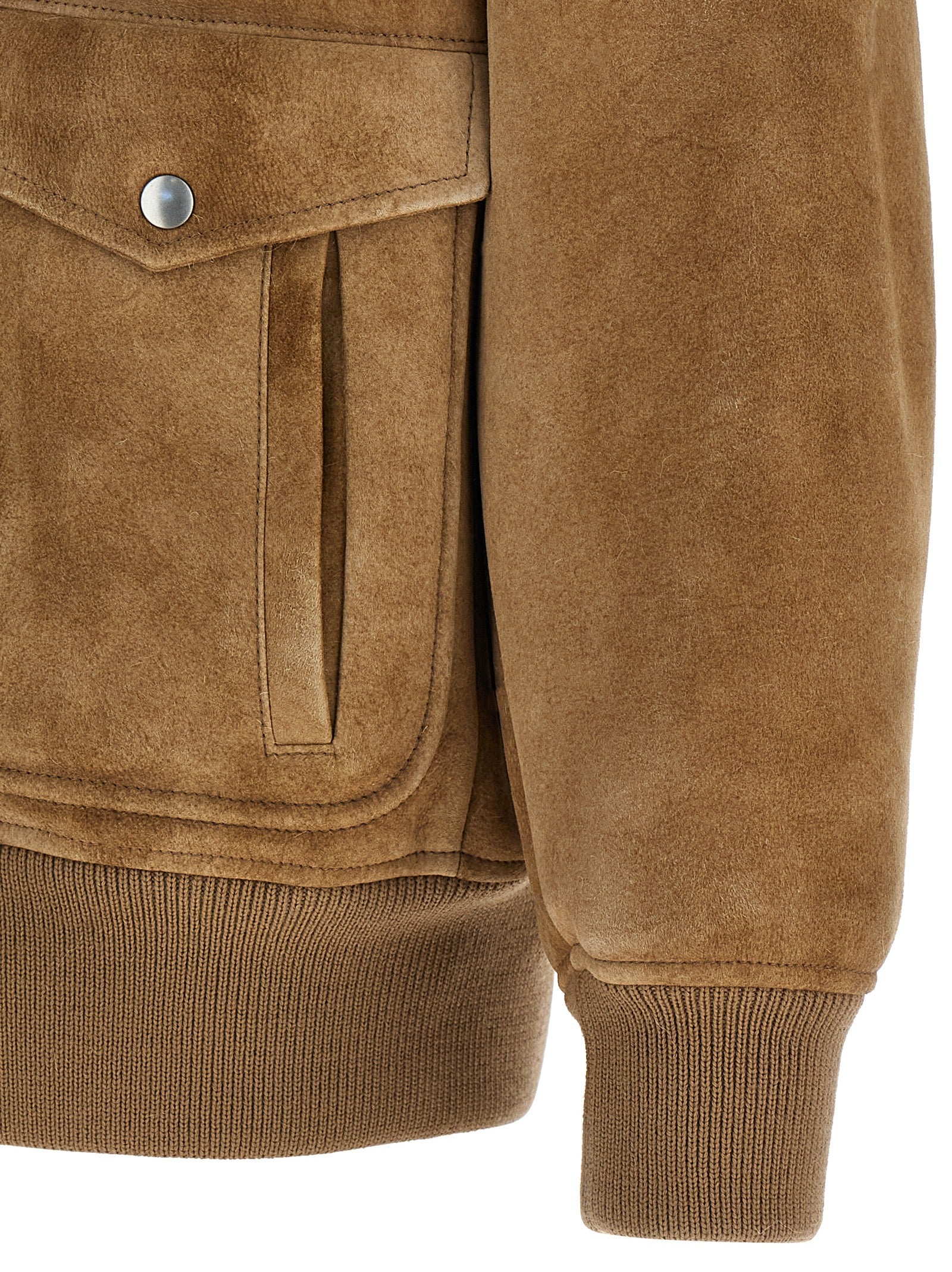 Prada Beige Lamb Leather Bomber