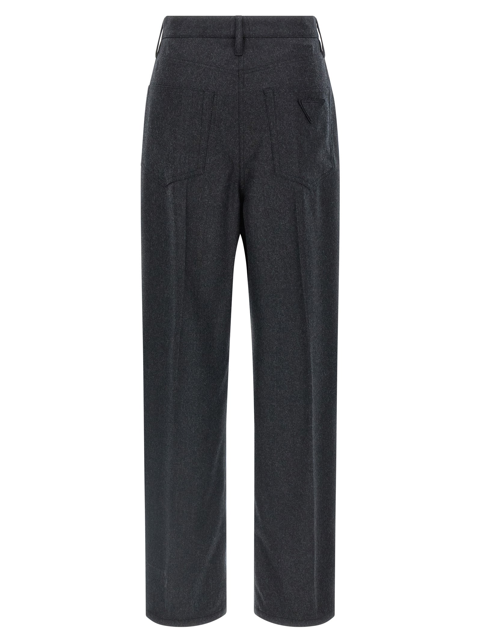 Prada Gray Virgin Wool Casual Pants