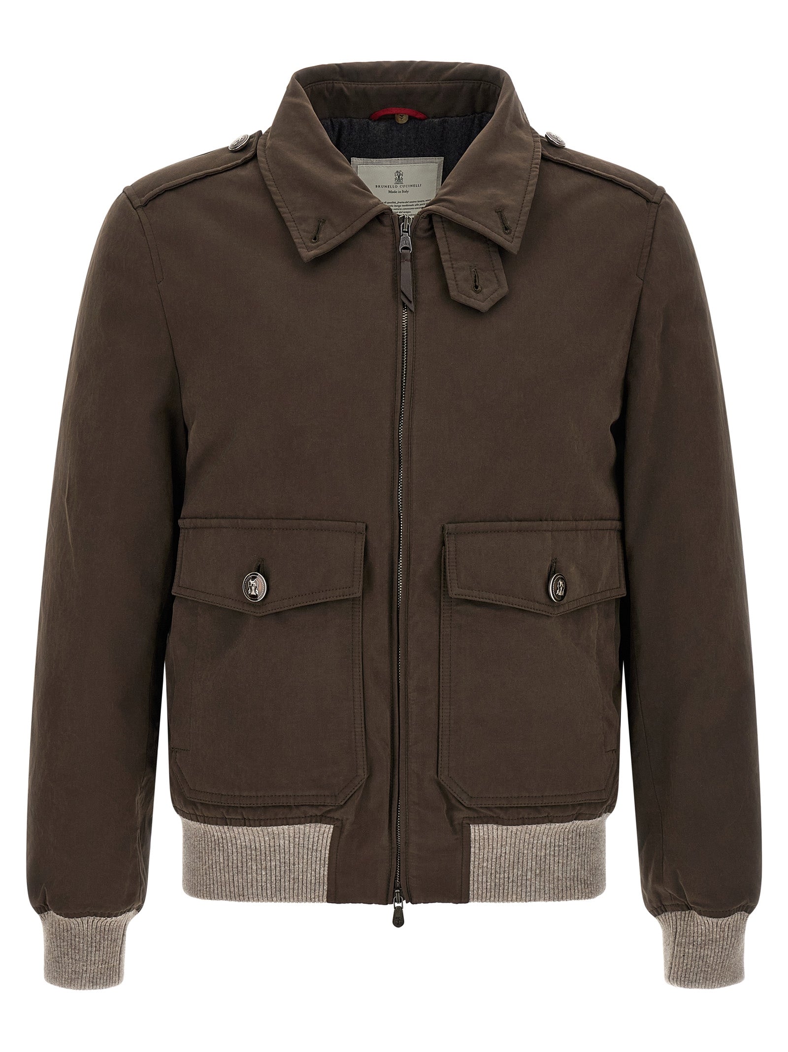 Brunello Cucinelli Brown Cotton Bomber