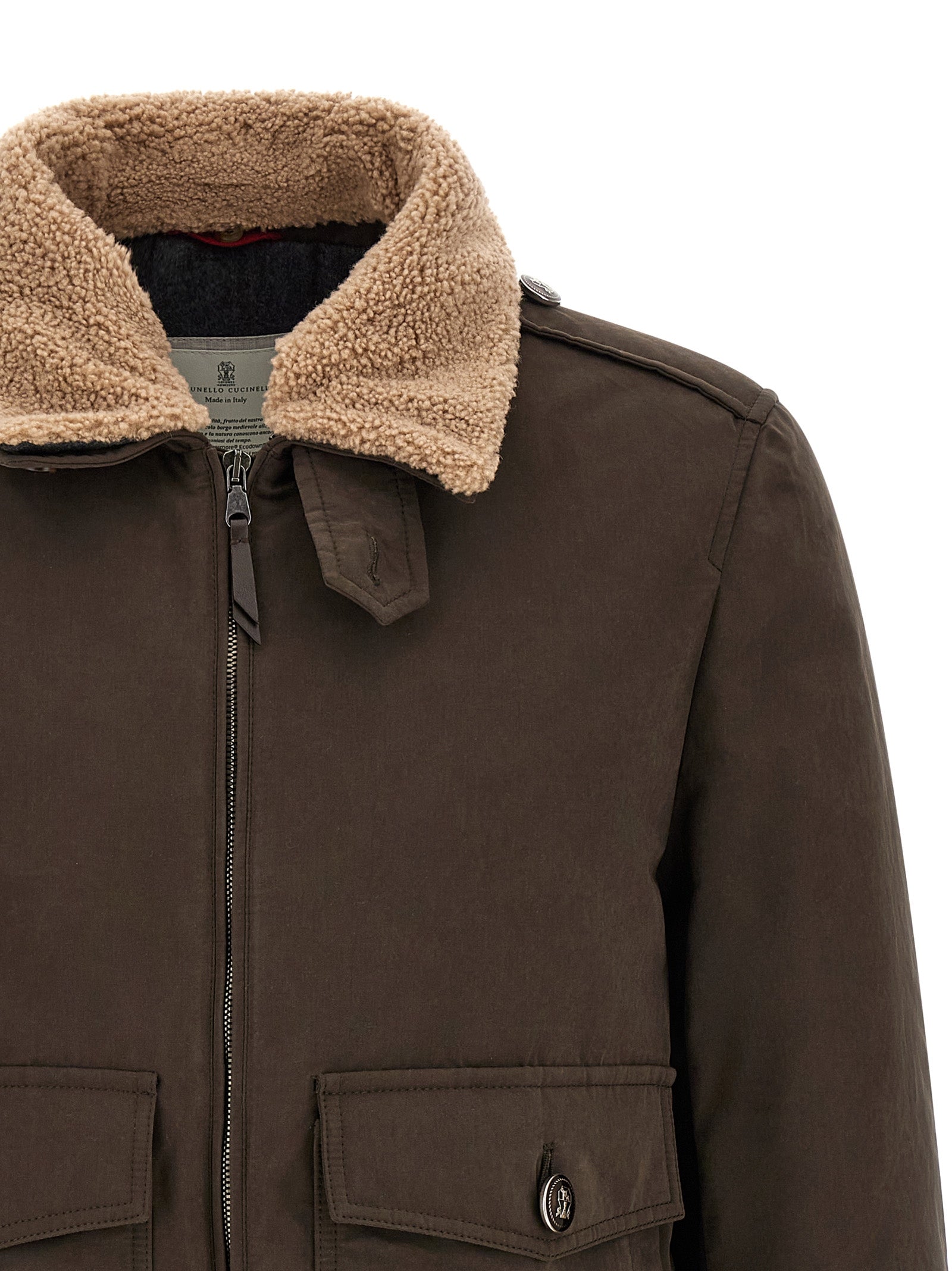 Brunello Cucinelli Brown Cotton Bomber