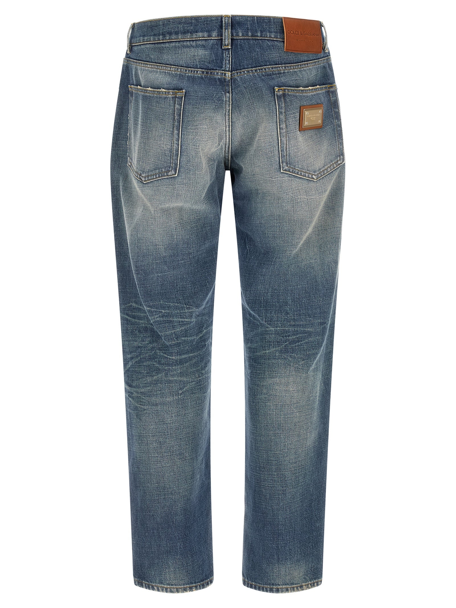Dolce & Gabbana Blue Cotton Relaxed Fit Jeans