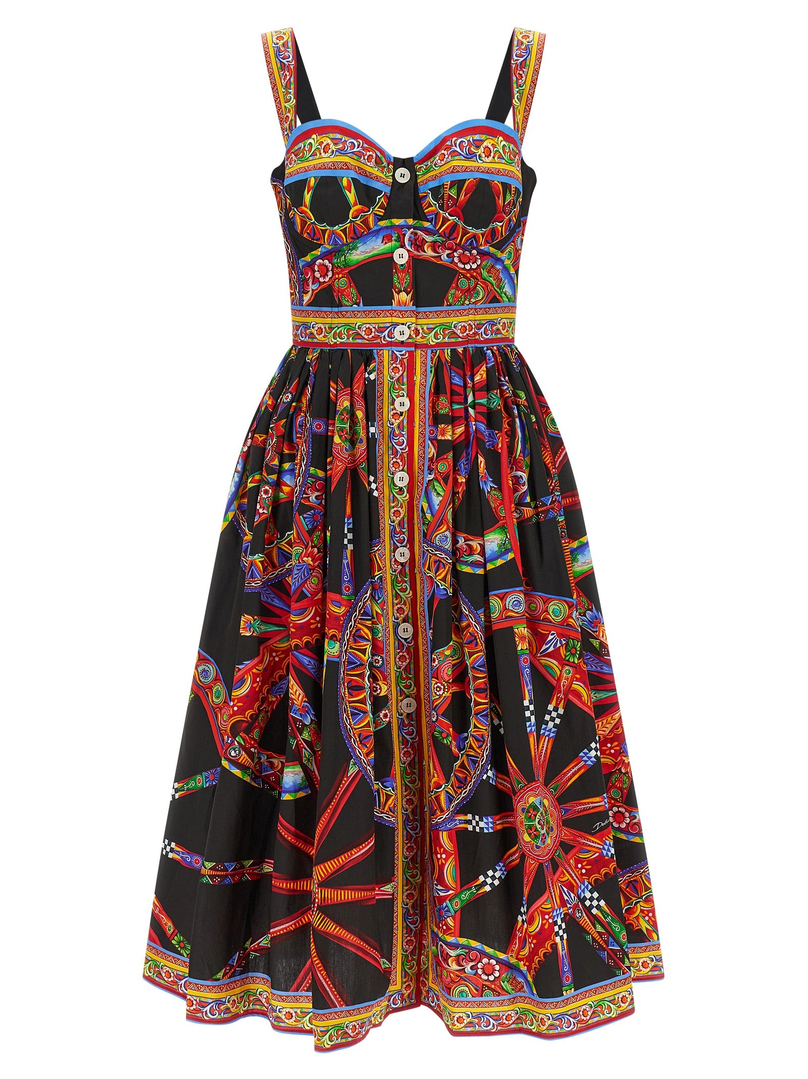 Dolce & Gabbana Multicolor Cotton Midi Dress