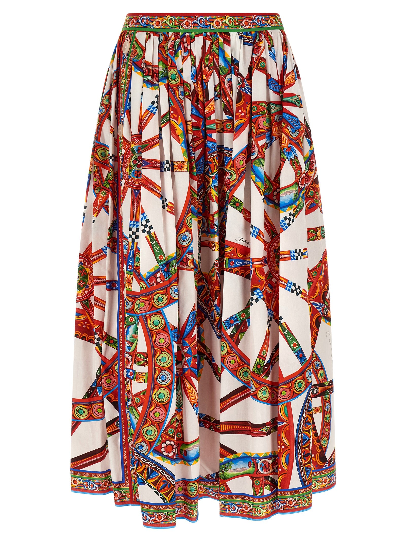 Dolce & Gabbana Multicolor Cotton Midi Skirt