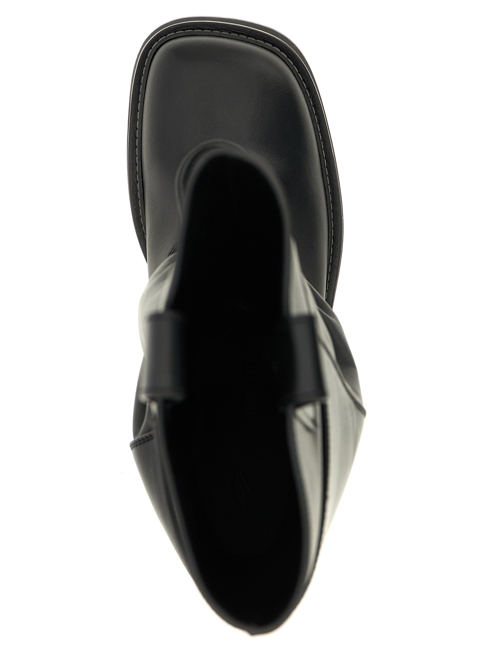 The Attico Black Calfskin Over The Knee