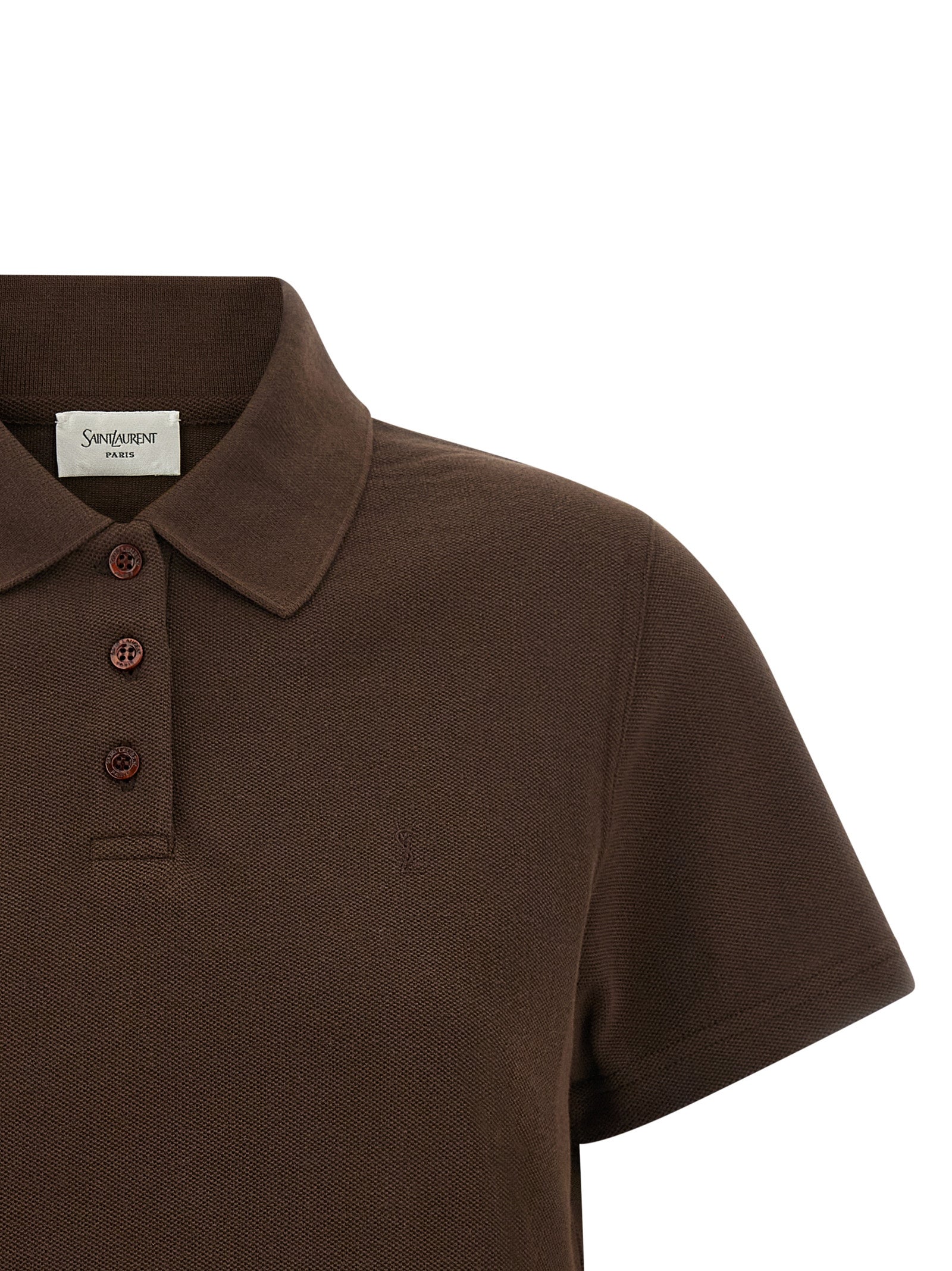 Saint Laurent Brown Cotton Polo Shirt