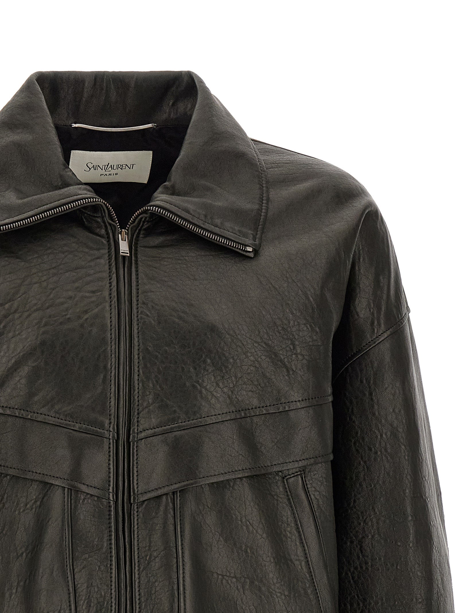 Saint Laurent Black Lamb Leather Leather Jacket