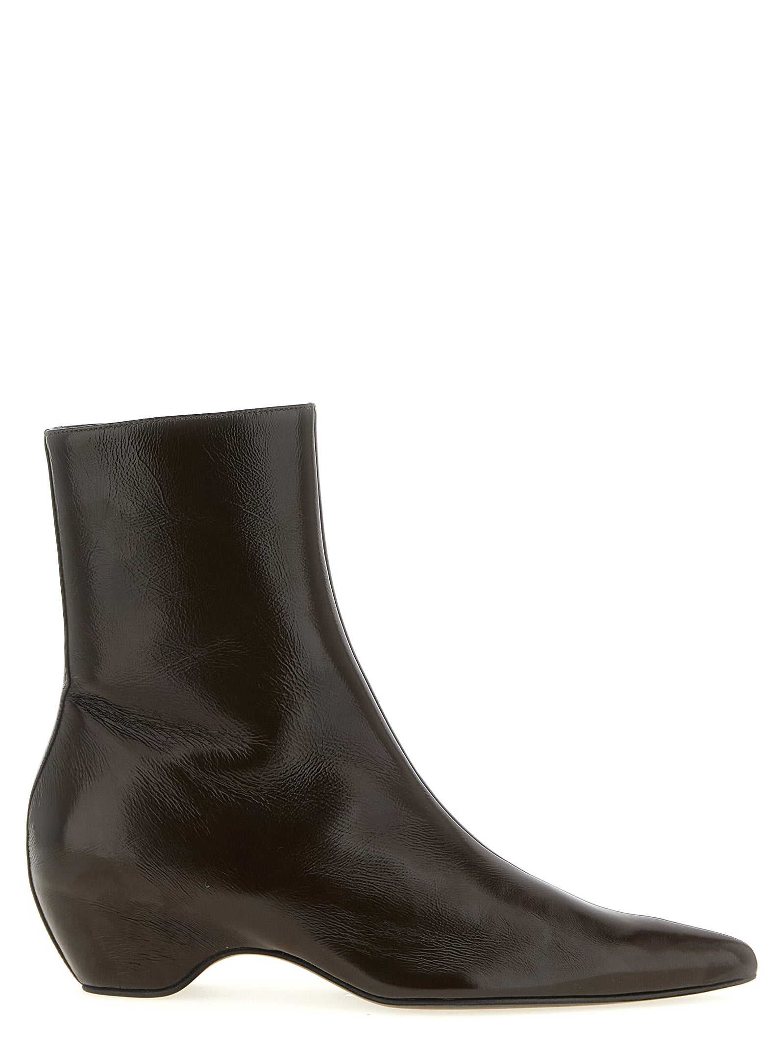 Khaite Brown Calfskin Ankle Boots