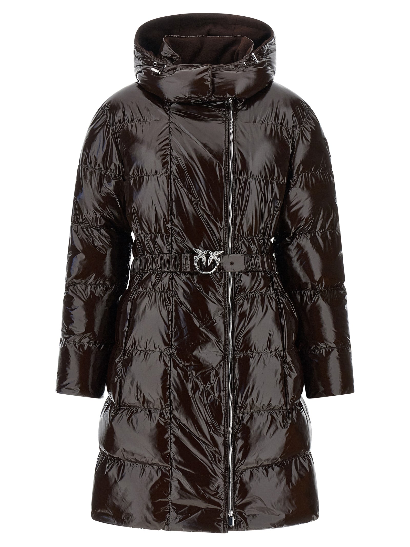 PINKO Brown Polyamide Full-Length Jacket