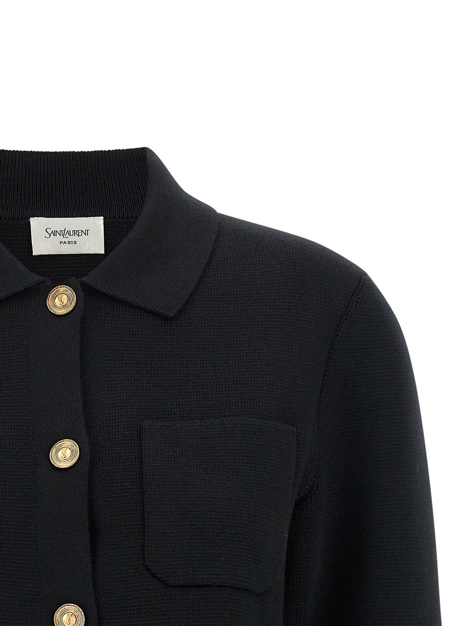 Saint Laurent Black Wool Cardigan