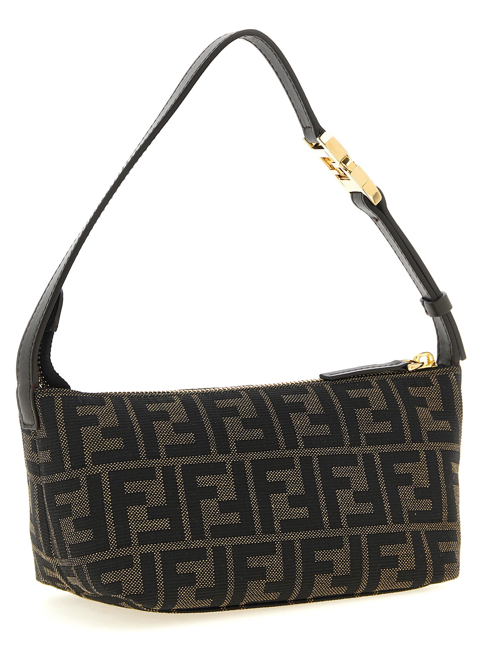Fendi Brown Polyester Clutch Bag