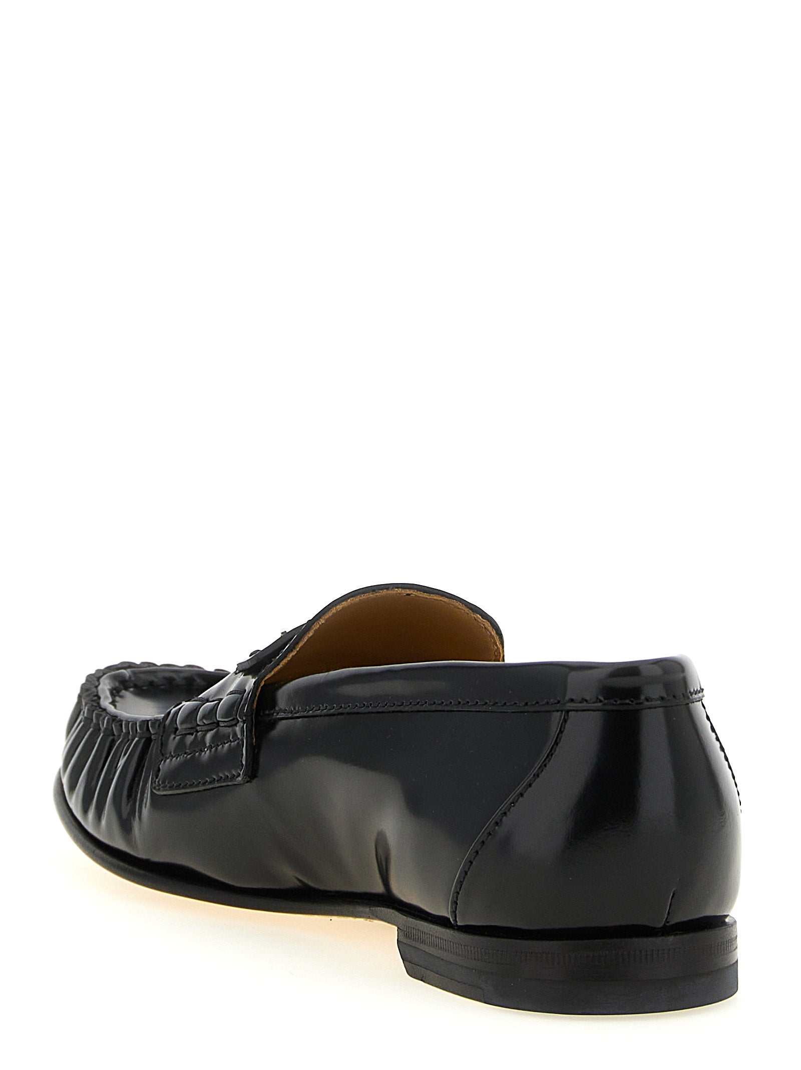 Fendi Black Calfskin Slip-On Loafers