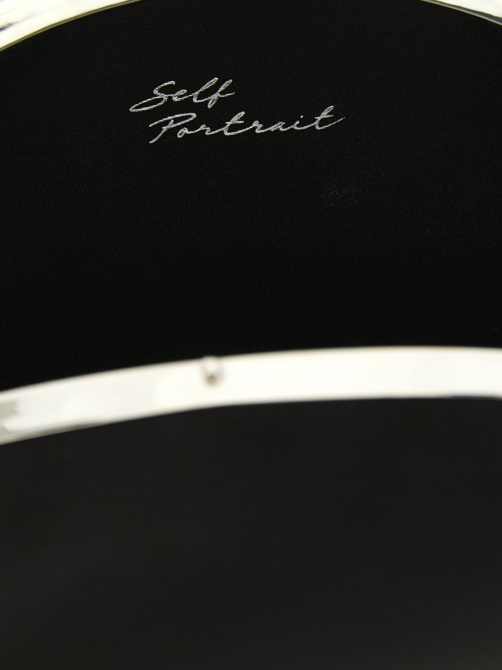 Self-Portrait Black Polyester Clutch Bag