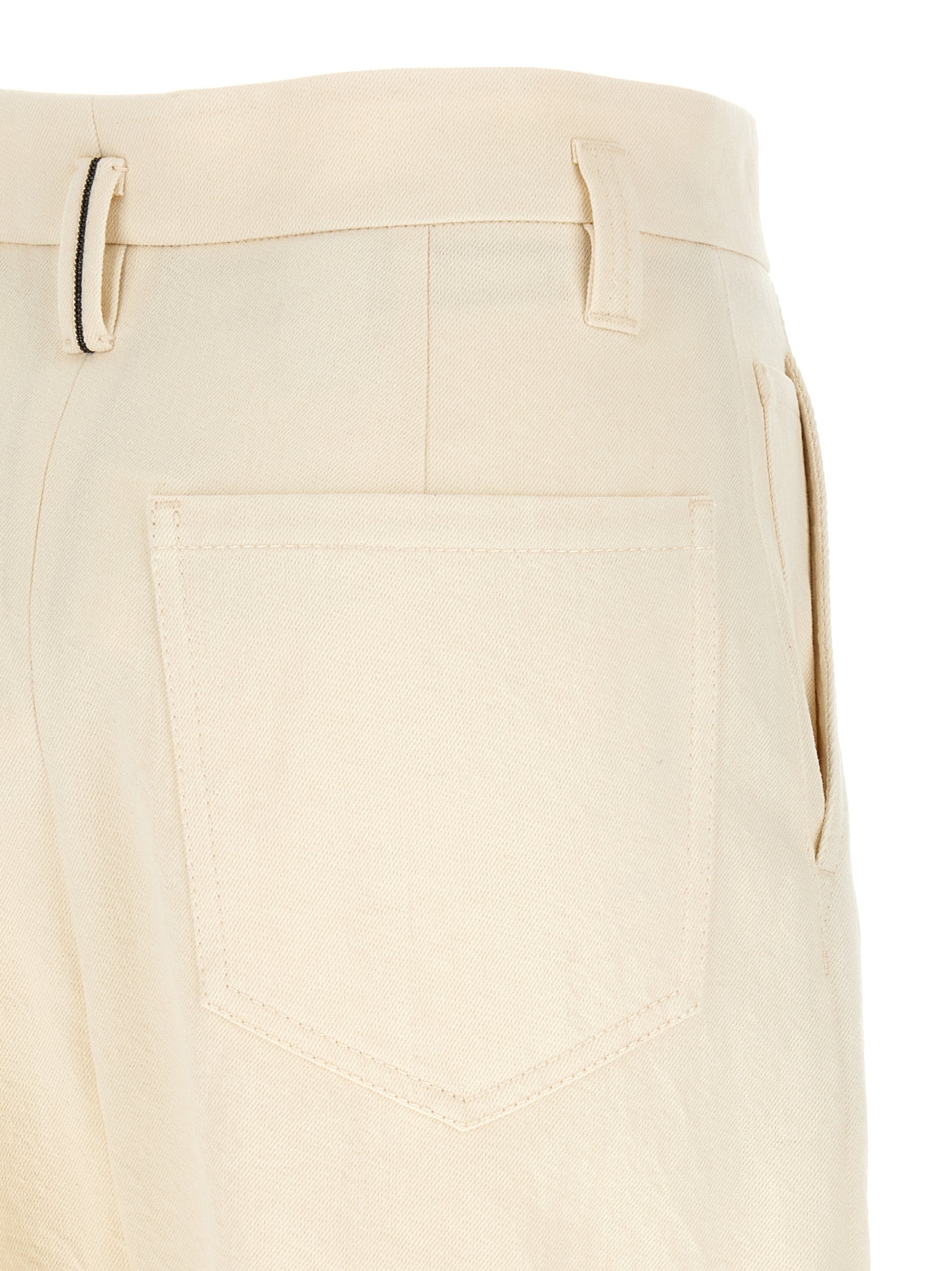 Brunello Cucinelli White Cotton Casual Pants