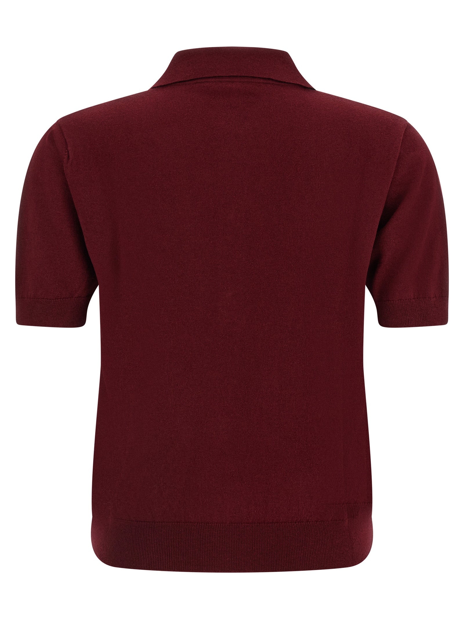 'S Max Mara Bordeaux Cotton Polo Shirt