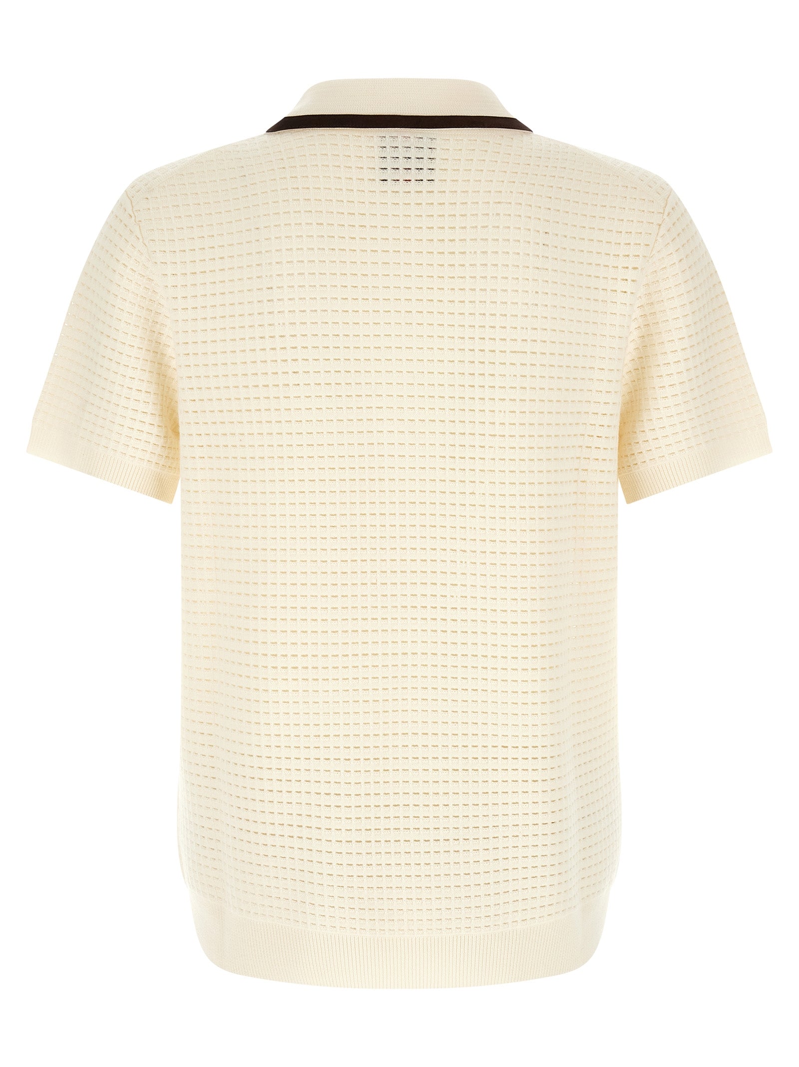 Casablanca White Wool Polo Shirt