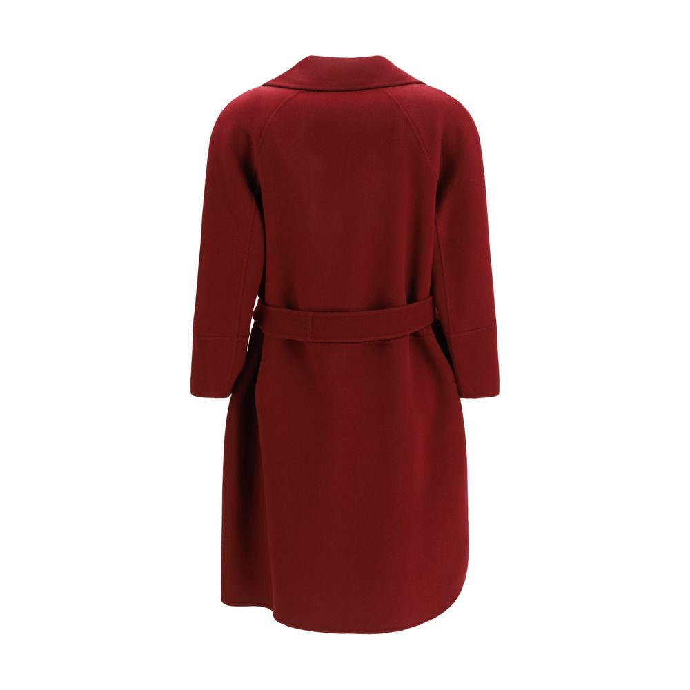 'S Max Mara Bordeaux Wool Oves Aries Coat