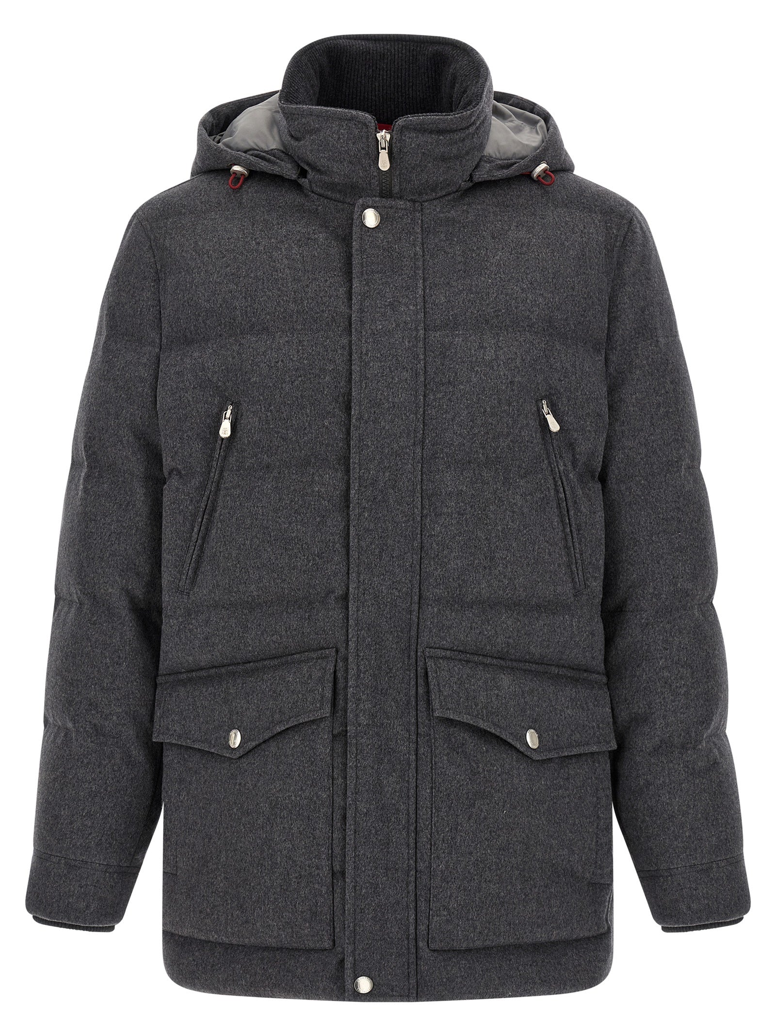 Brunello Cucinelli Gray Wool Parka