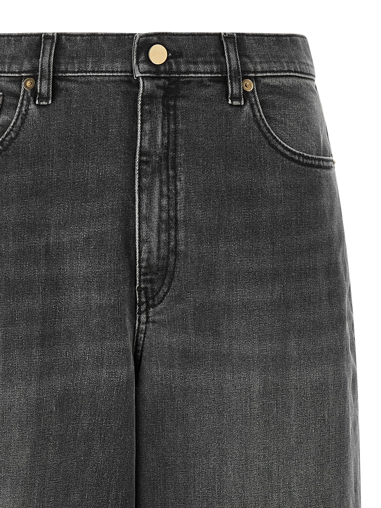Fabiana Filippi Gray Cotton Relaxed Fit Jeans