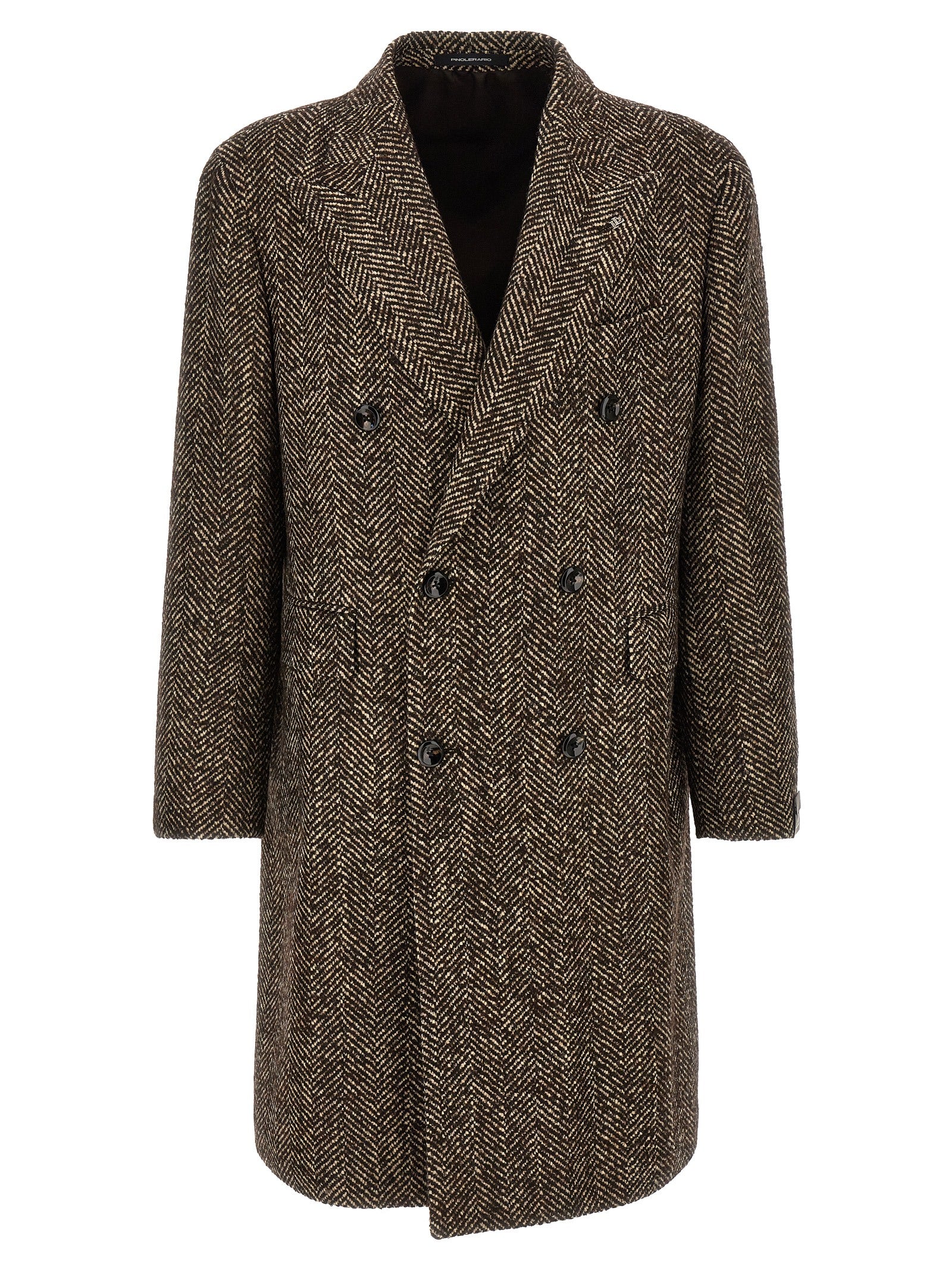 Tagliatore Brown Wool Coat