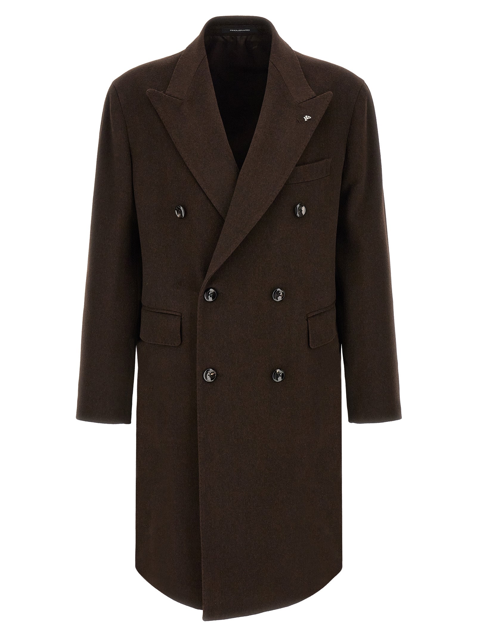 Tagliatore Brown Virgin Wool Coat