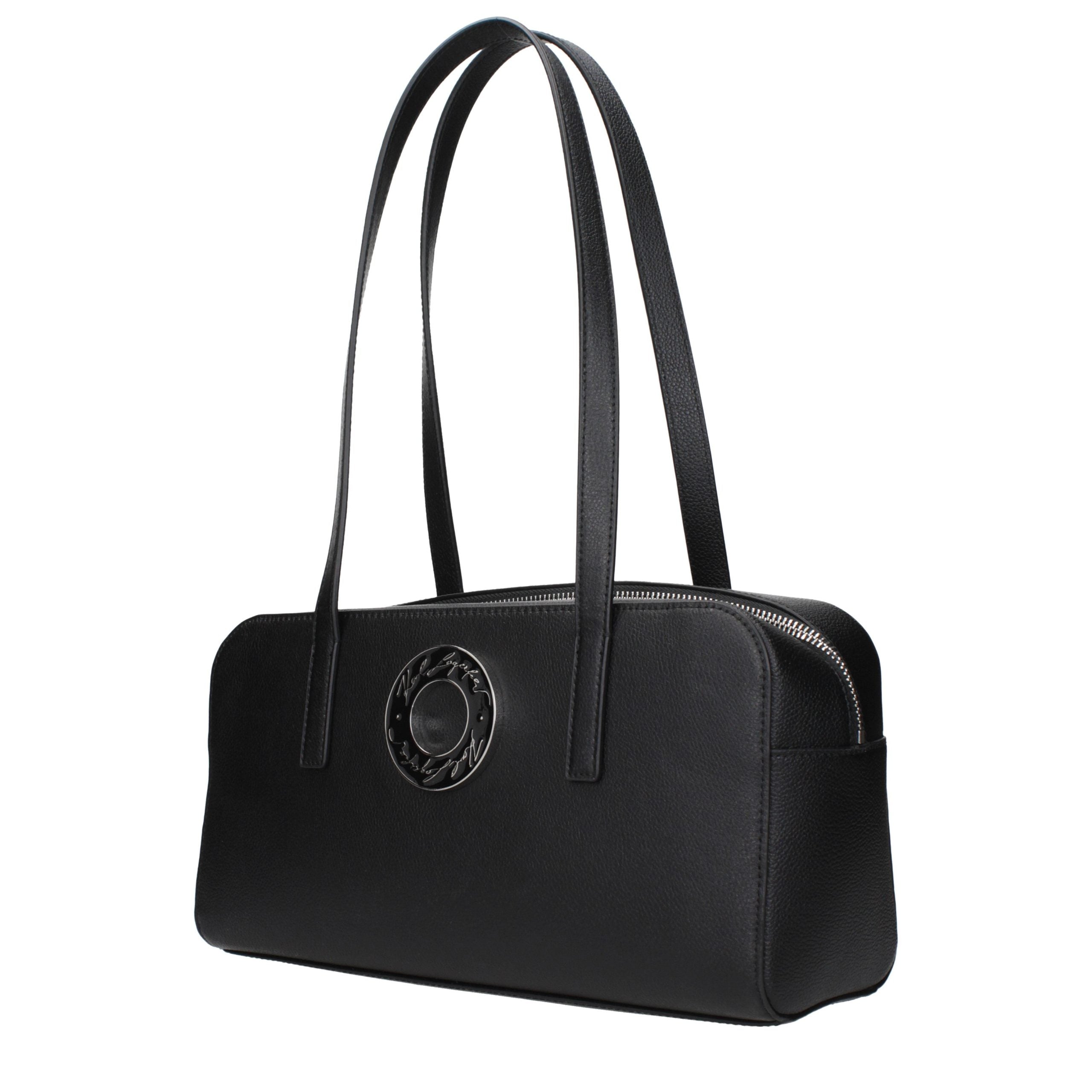Karl Lagerfeld Black Leather Shoulder Bag
