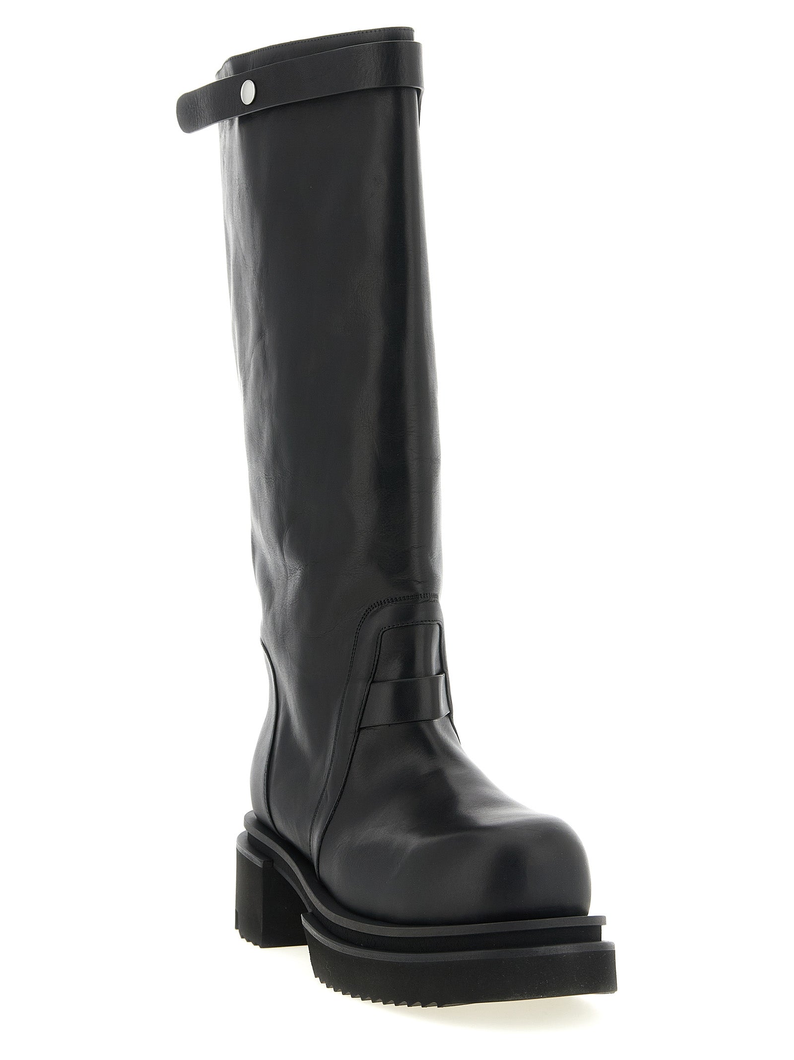 Rick Owens Black Calfskin Over The Knee