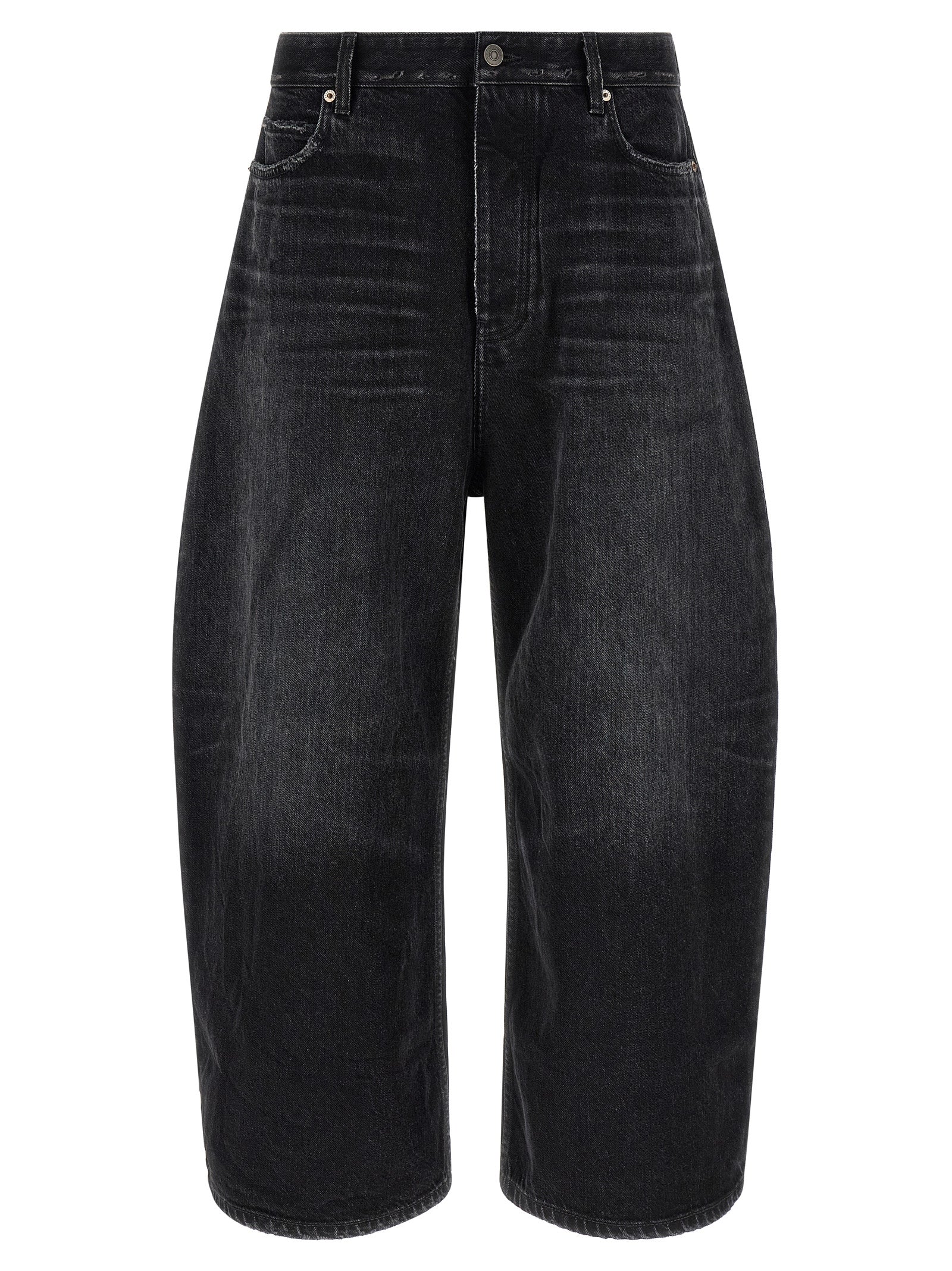 Balenciaga Black Cotton Cropped Jeans