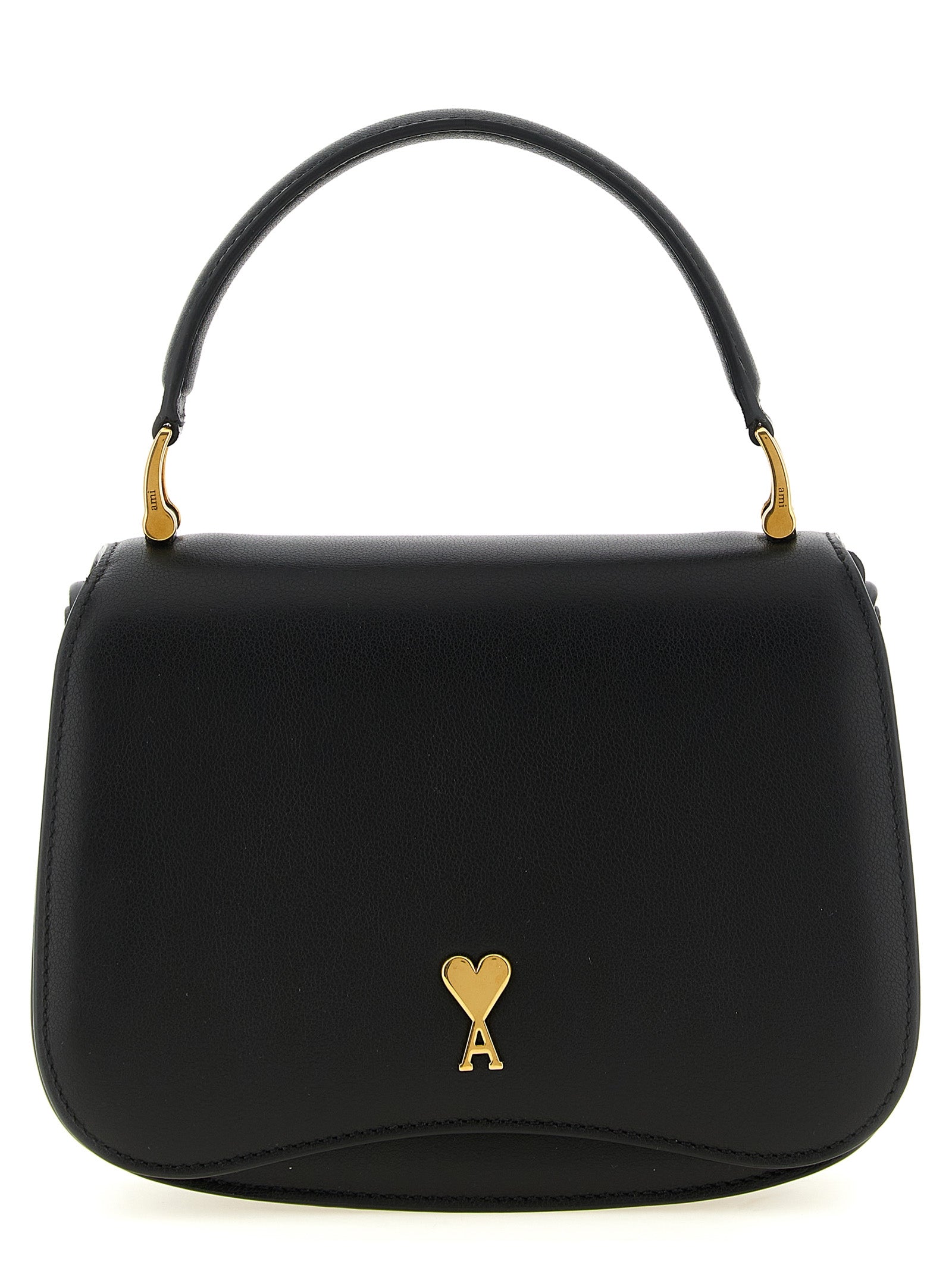 Ami Paris Black Cowhide Handbag