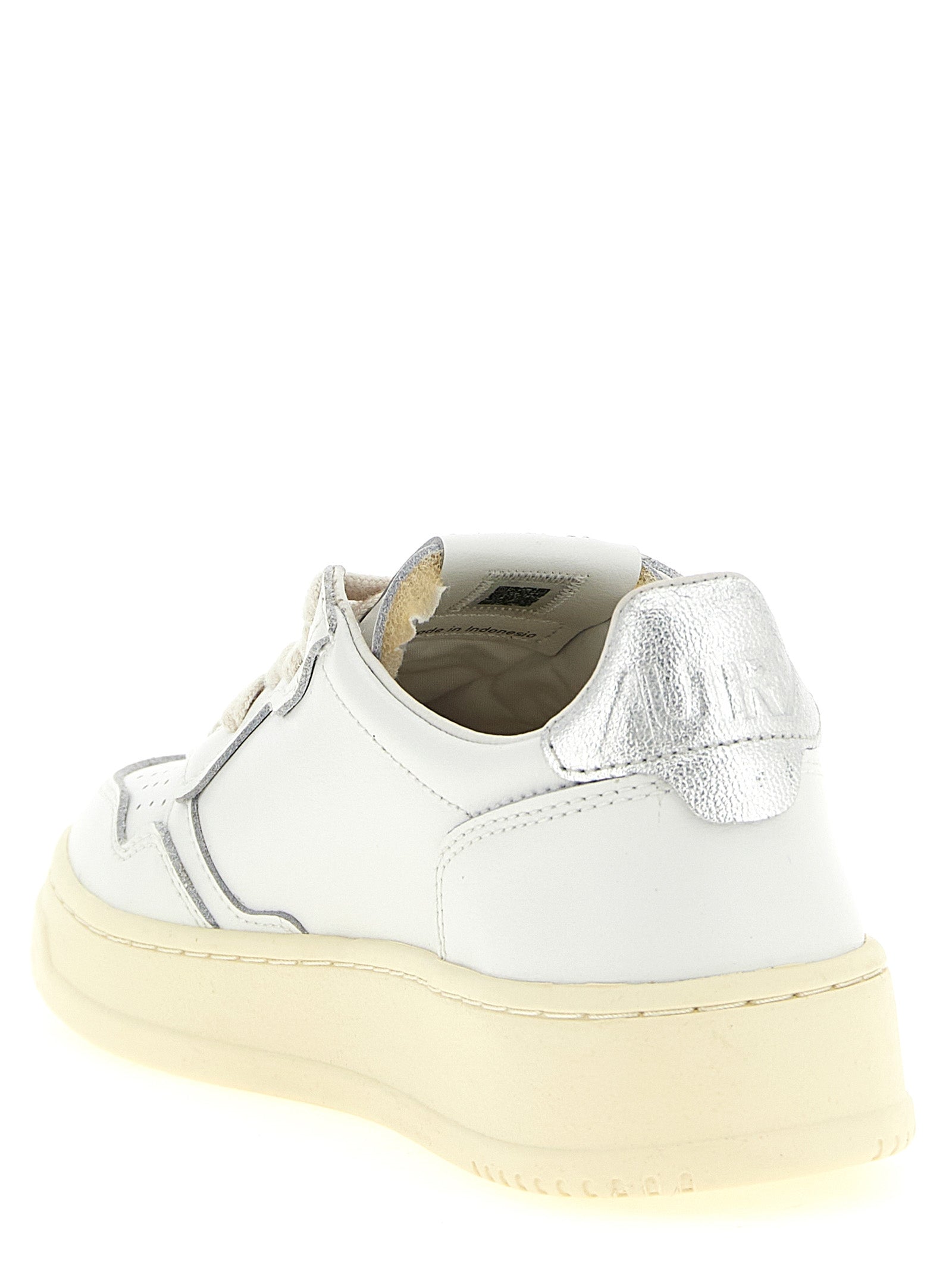 Autry Silver Cowhide Low Top Sneakers