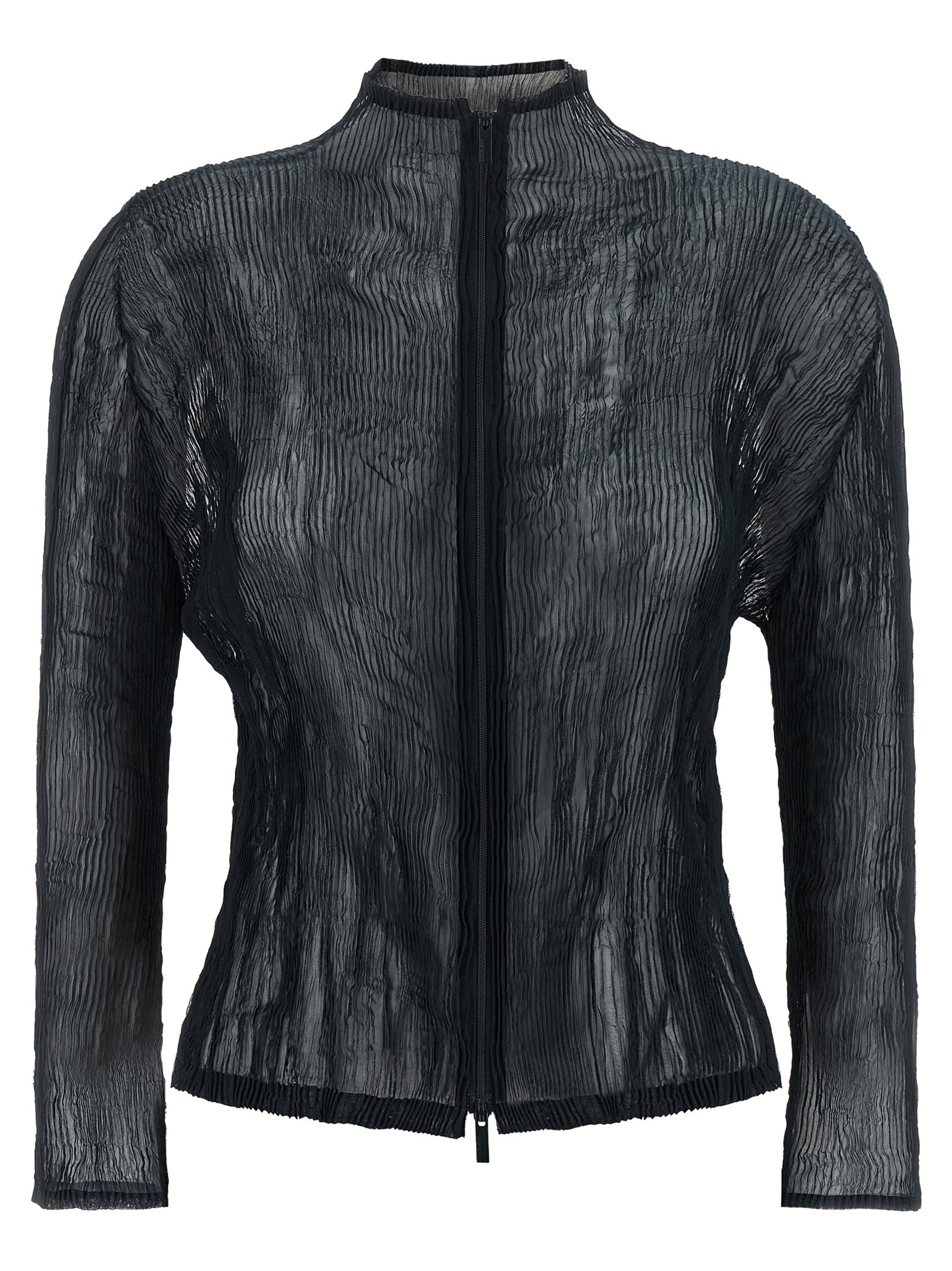 Issey Miyake Black Polyester Cardigan
