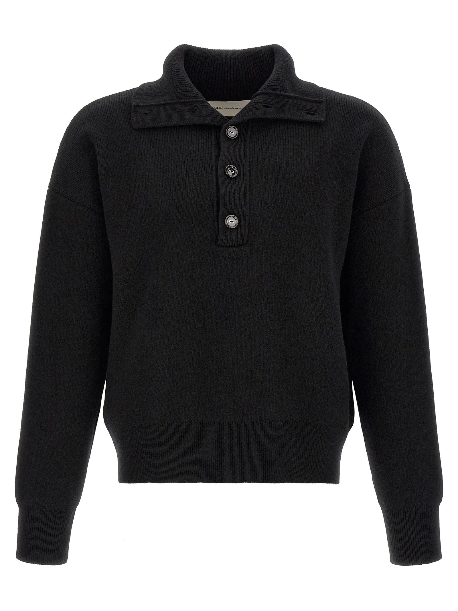 Ami Paris Black Wool Cardigan