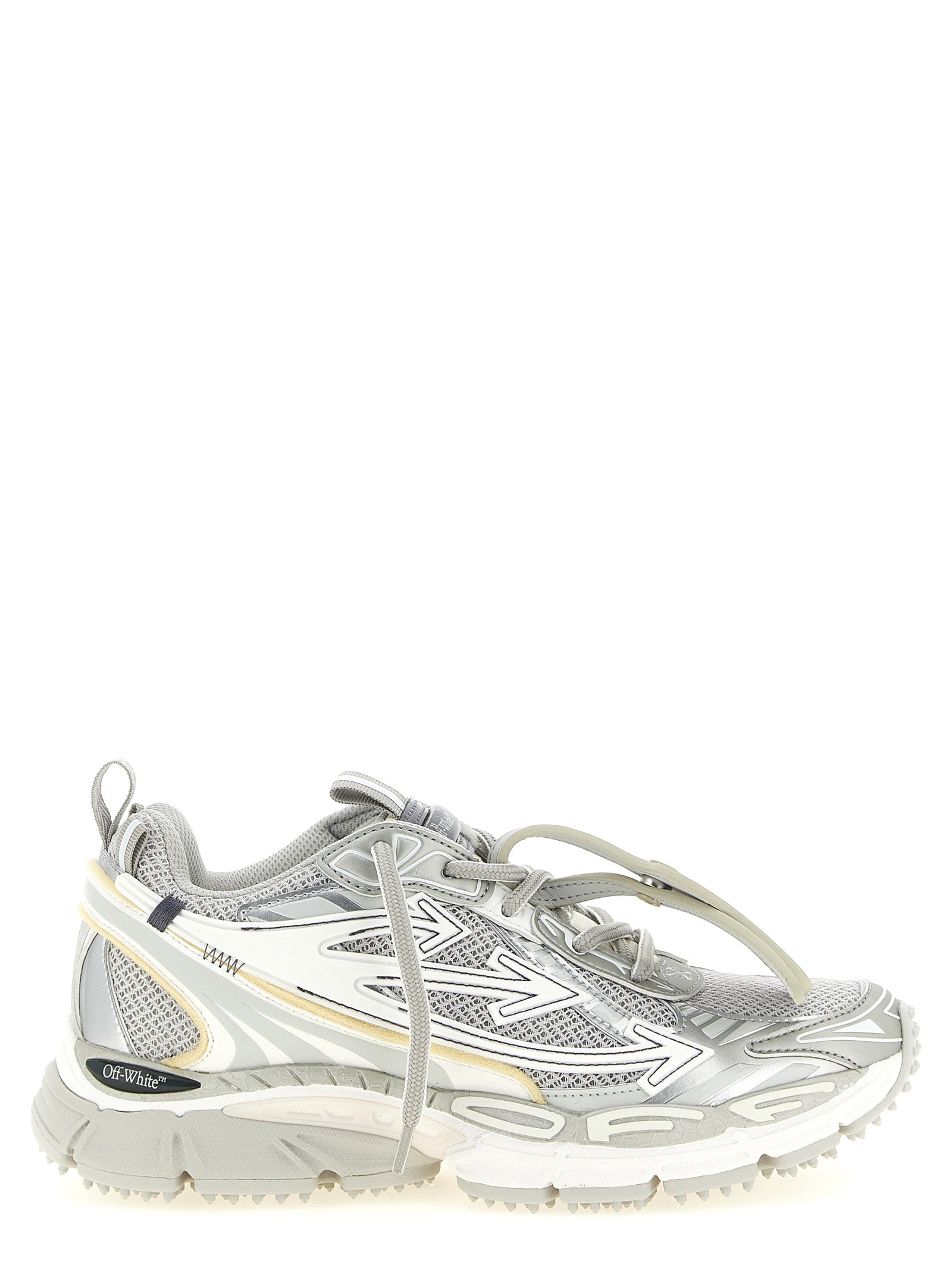 Off-White Gray Polyethylene Athletic Sneakers