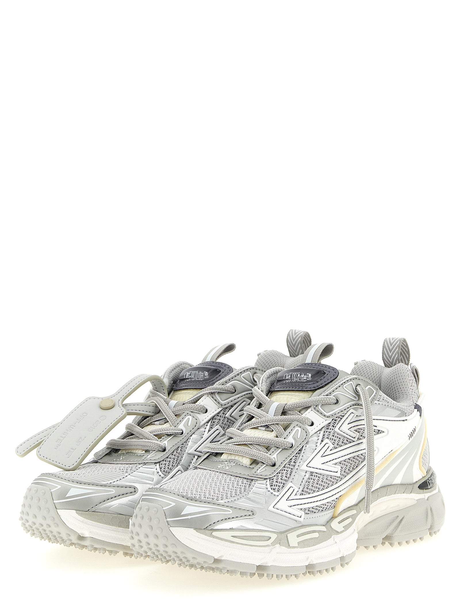 Off-White Gray Polyethylene Athletic Sneakers