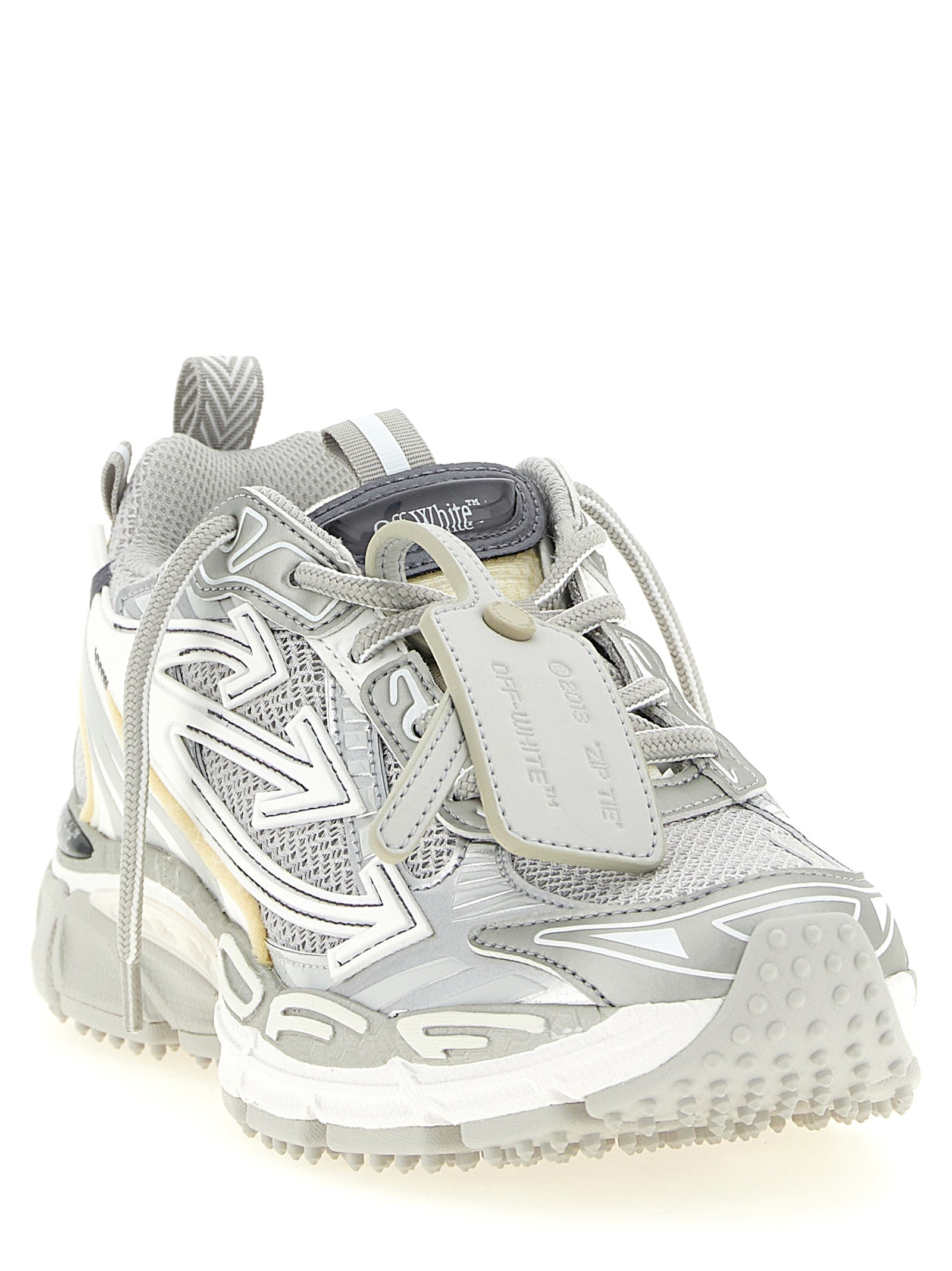 Off-White Gray Polyethylene Athletic Sneakers