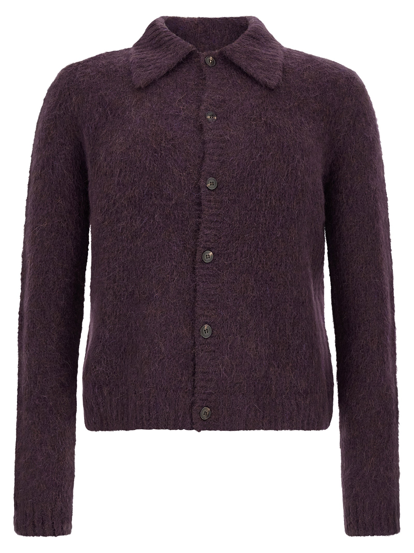Dries Van Noten Purple Wool Cardigan