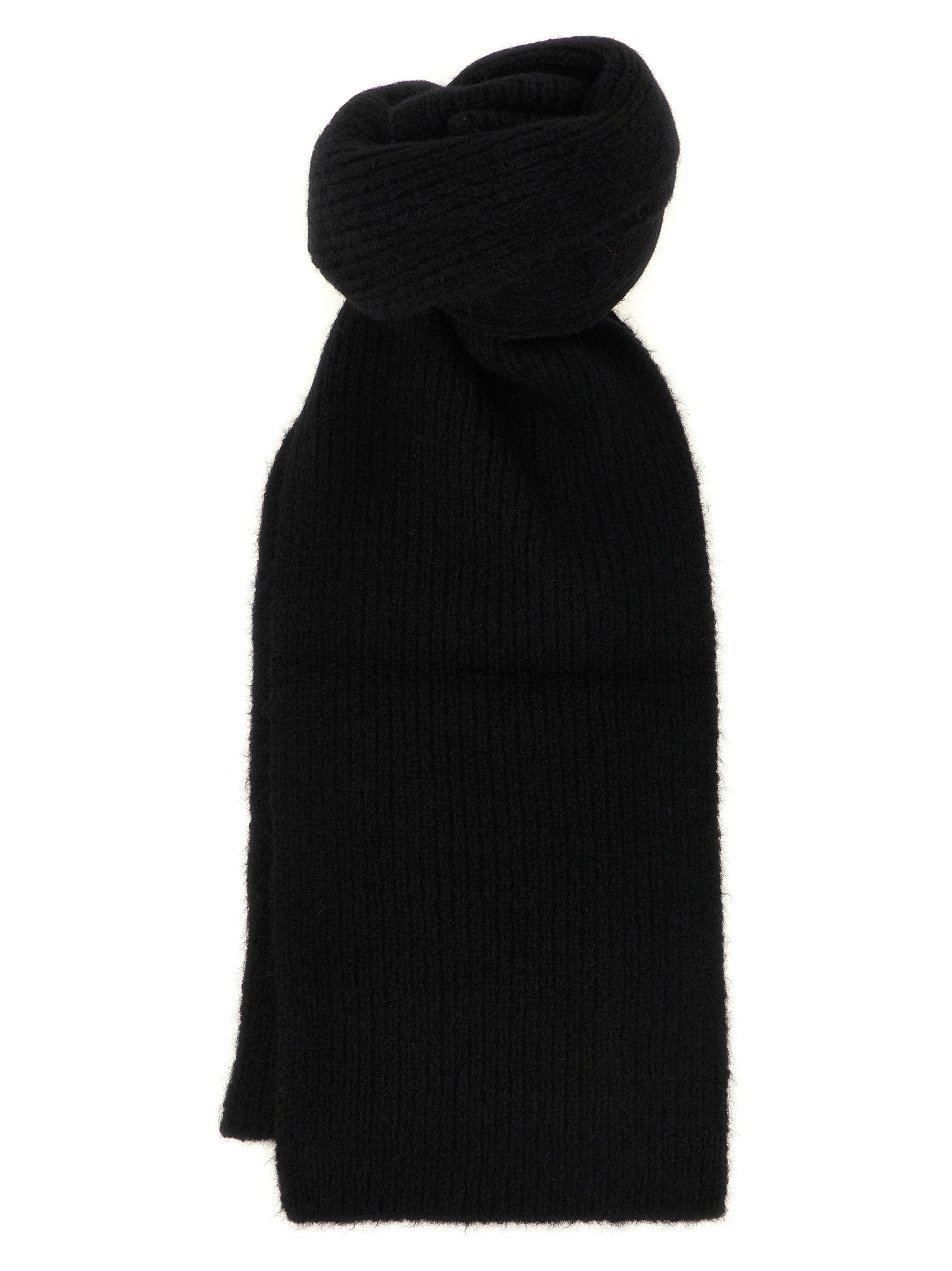 Dries Van Noten Black Wool Foulard