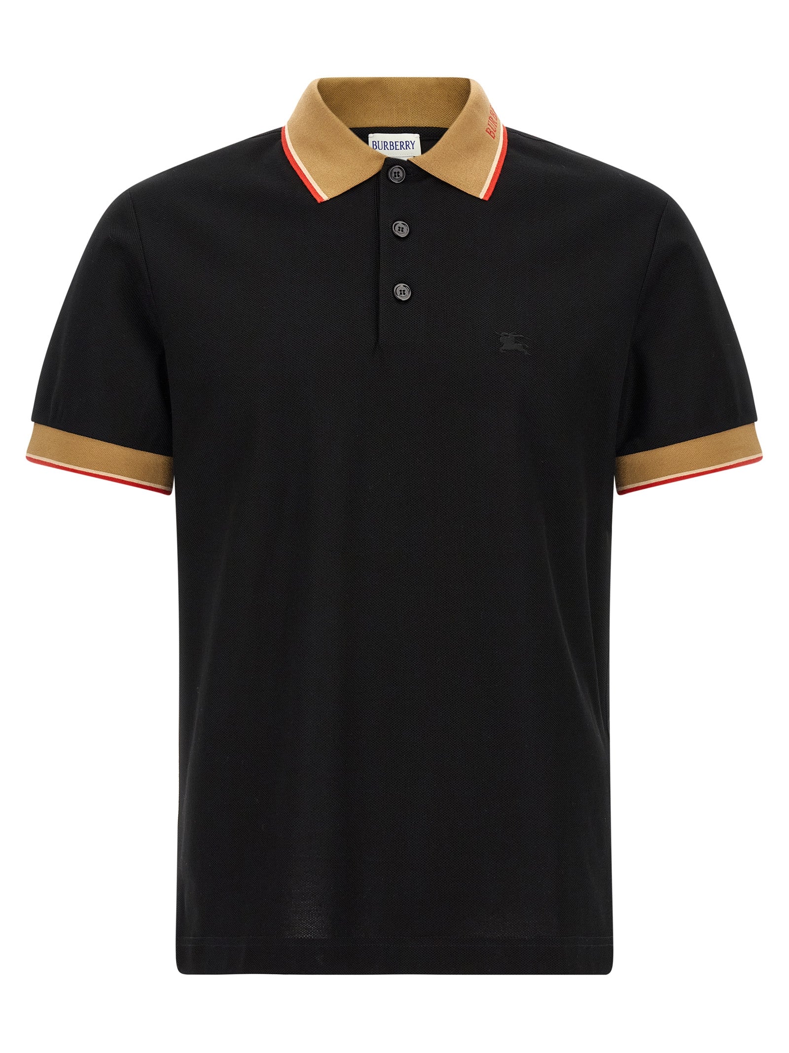 Burberry Black Cotton Polo Shirt