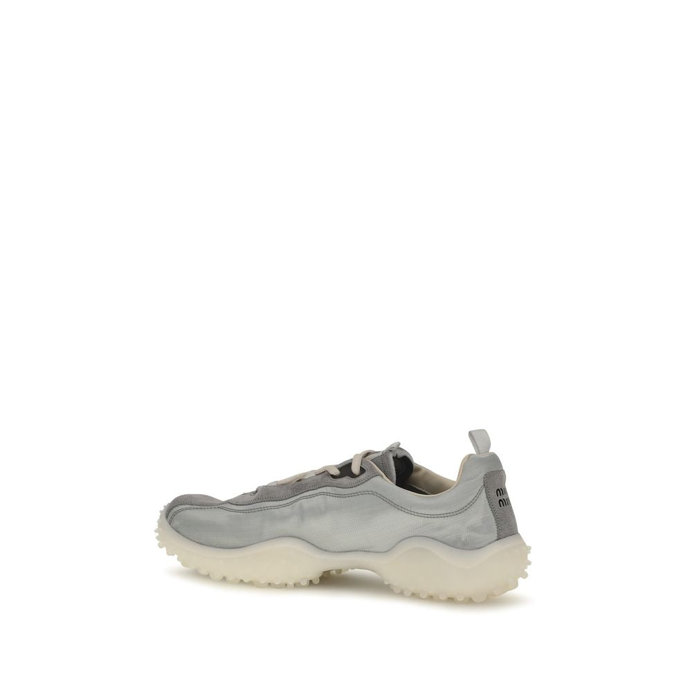 Miu Miu Gray Recycled Polyamide Chunky Sneakers