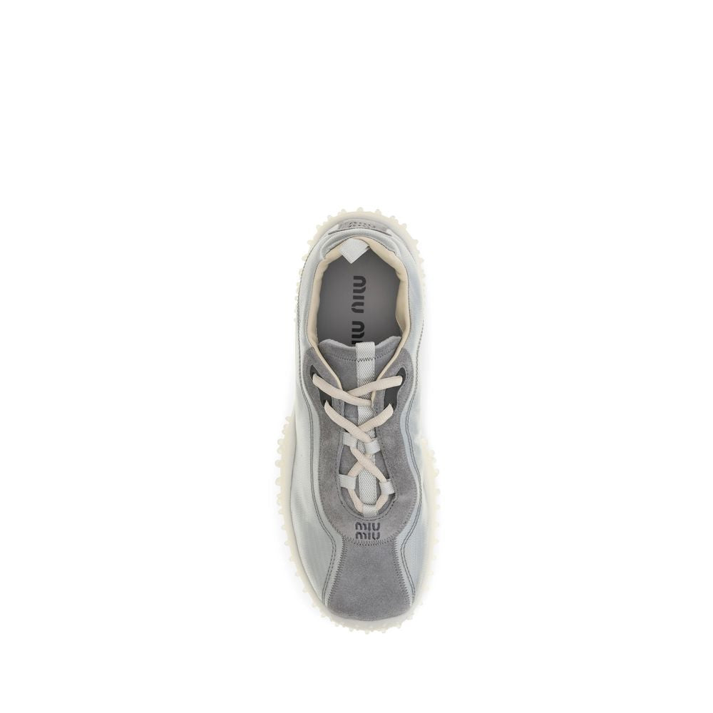 Miu Miu Gray Recycled Polyamide Chunky Sneakers