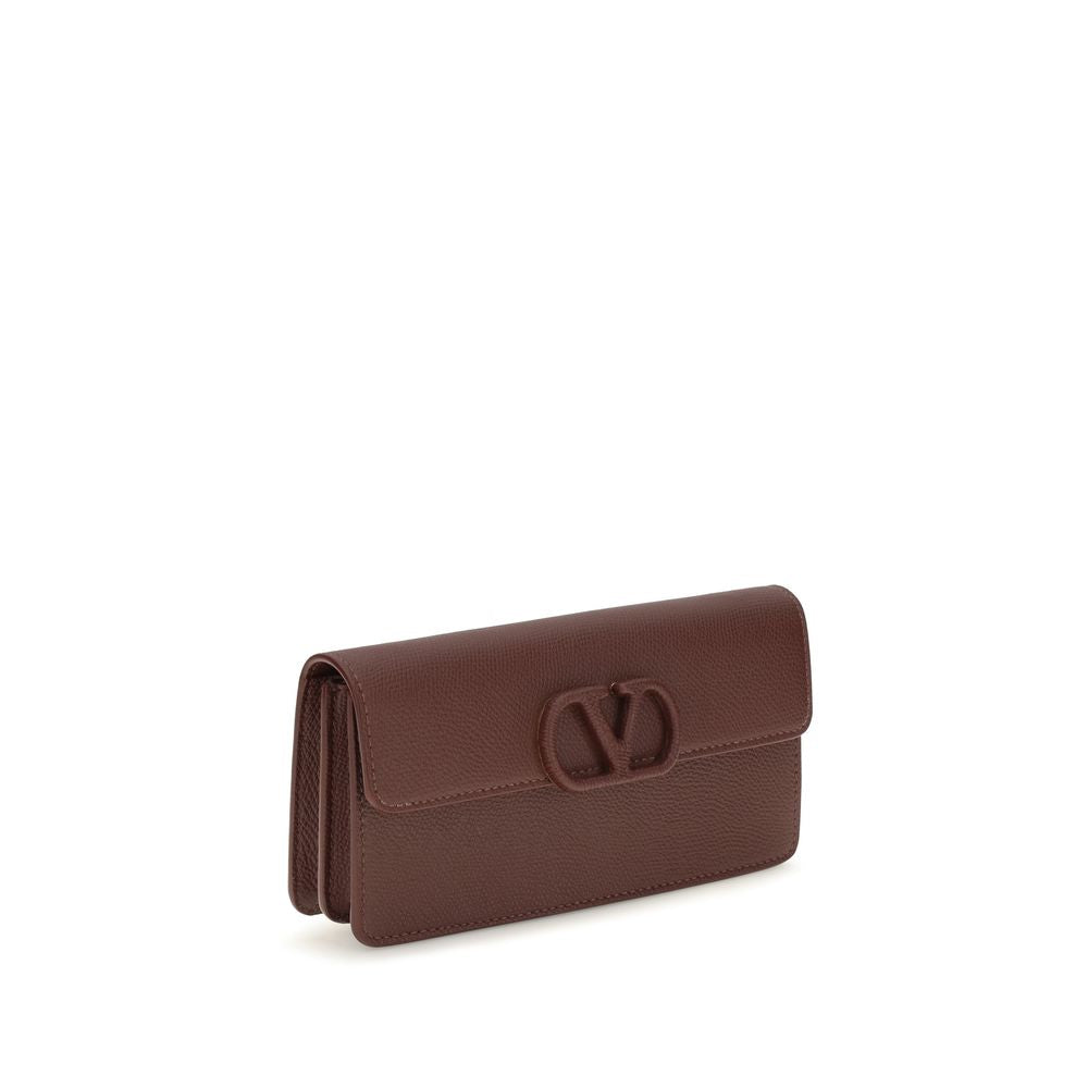 Valentino Garavani Brown Calf Leather Bos Taurus Wallet
