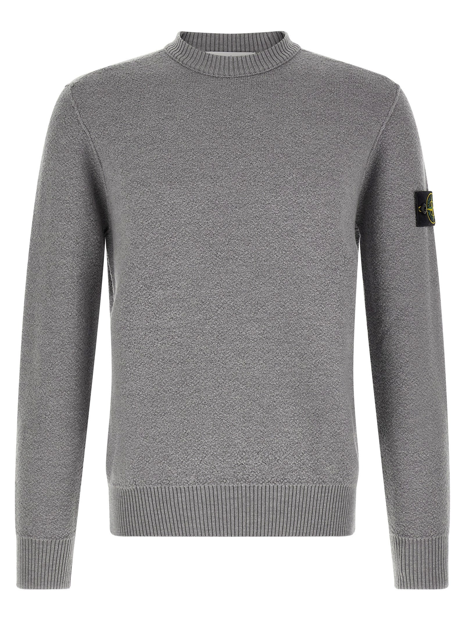 Stone Island Gray Virgin Wool Cardigan