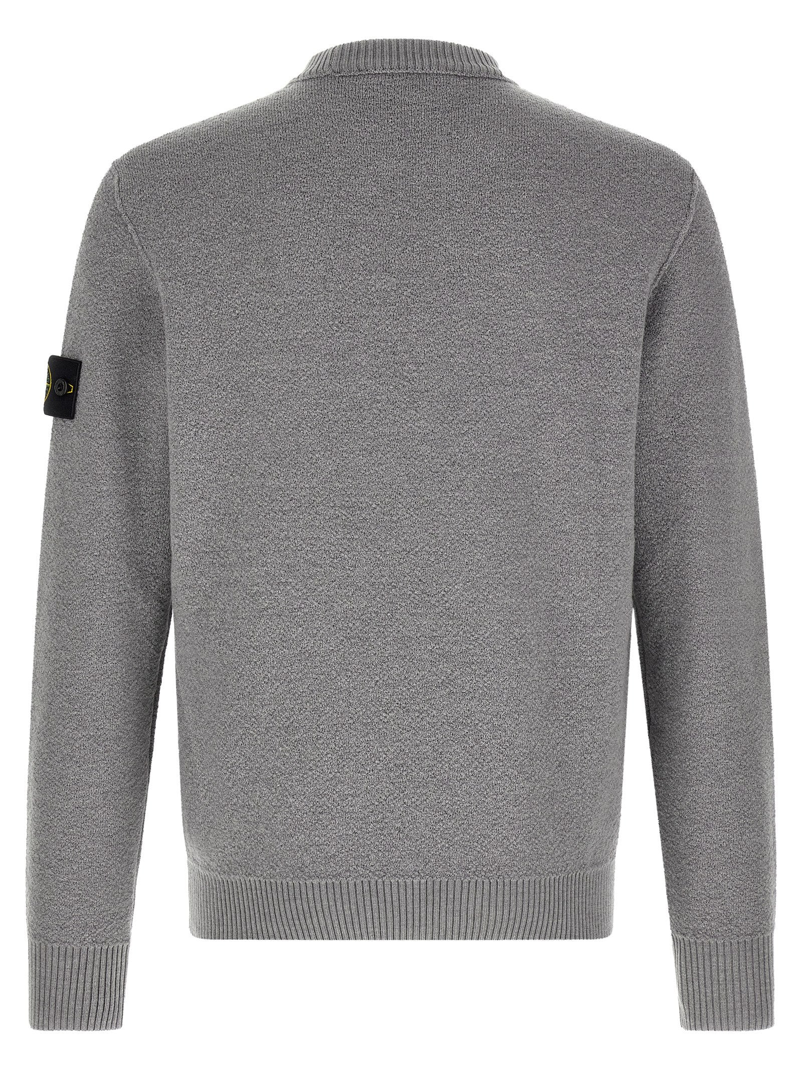 Stone Island Gray Virgin Wool Cardigan
