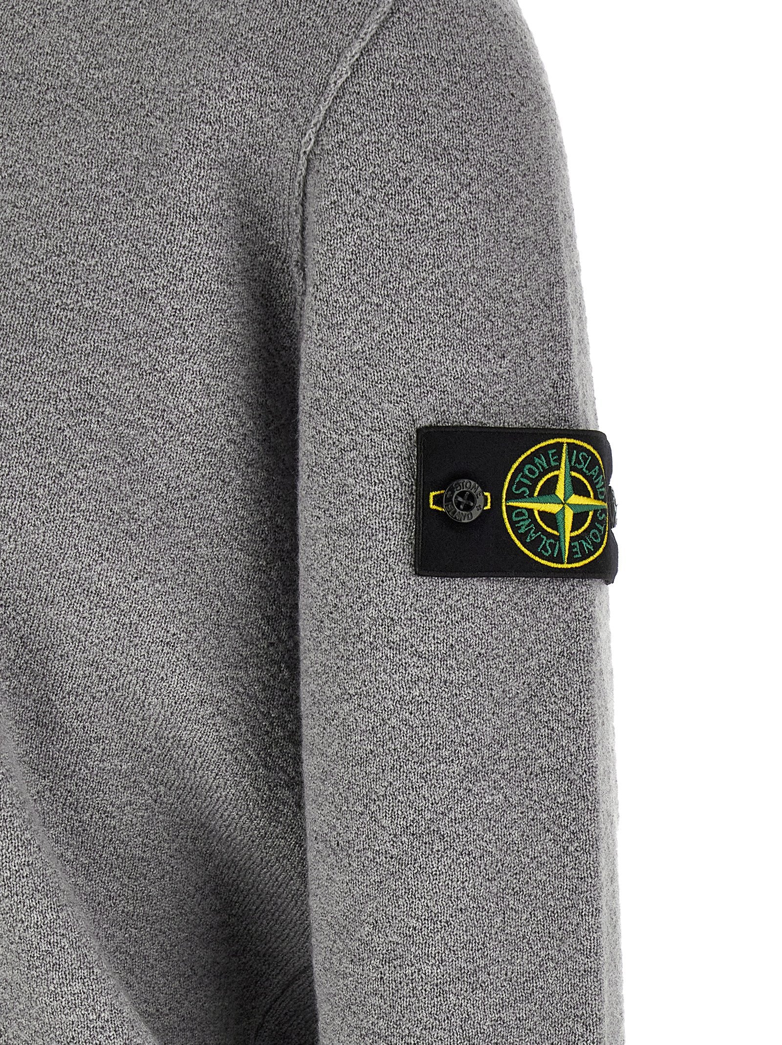 Stone Island Gray Virgin Wool Cardigan