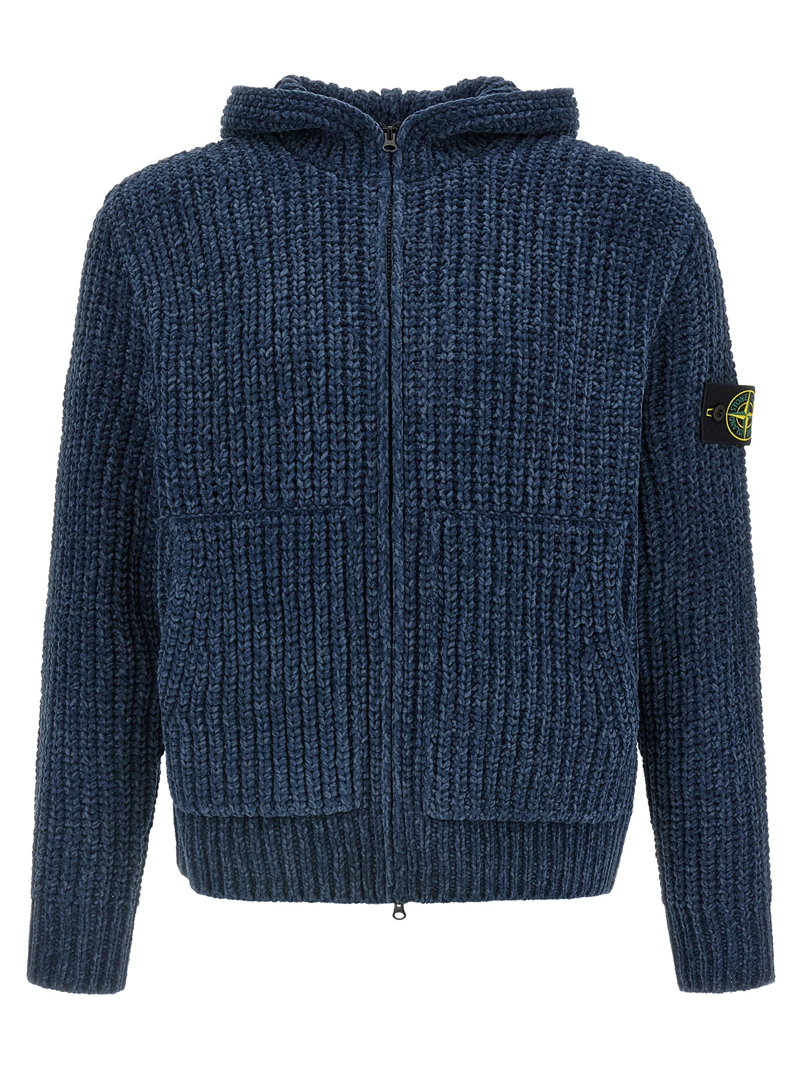 Stone Island Blue Cotton Cardigan