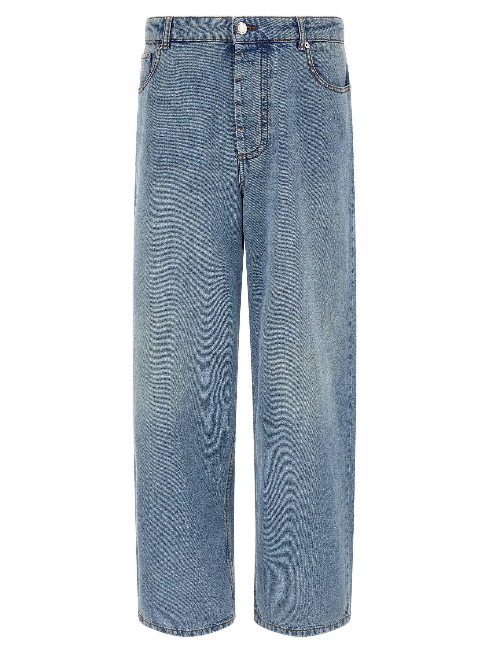 Ami Paris Blue Cotton Relaxed Fit Jeans